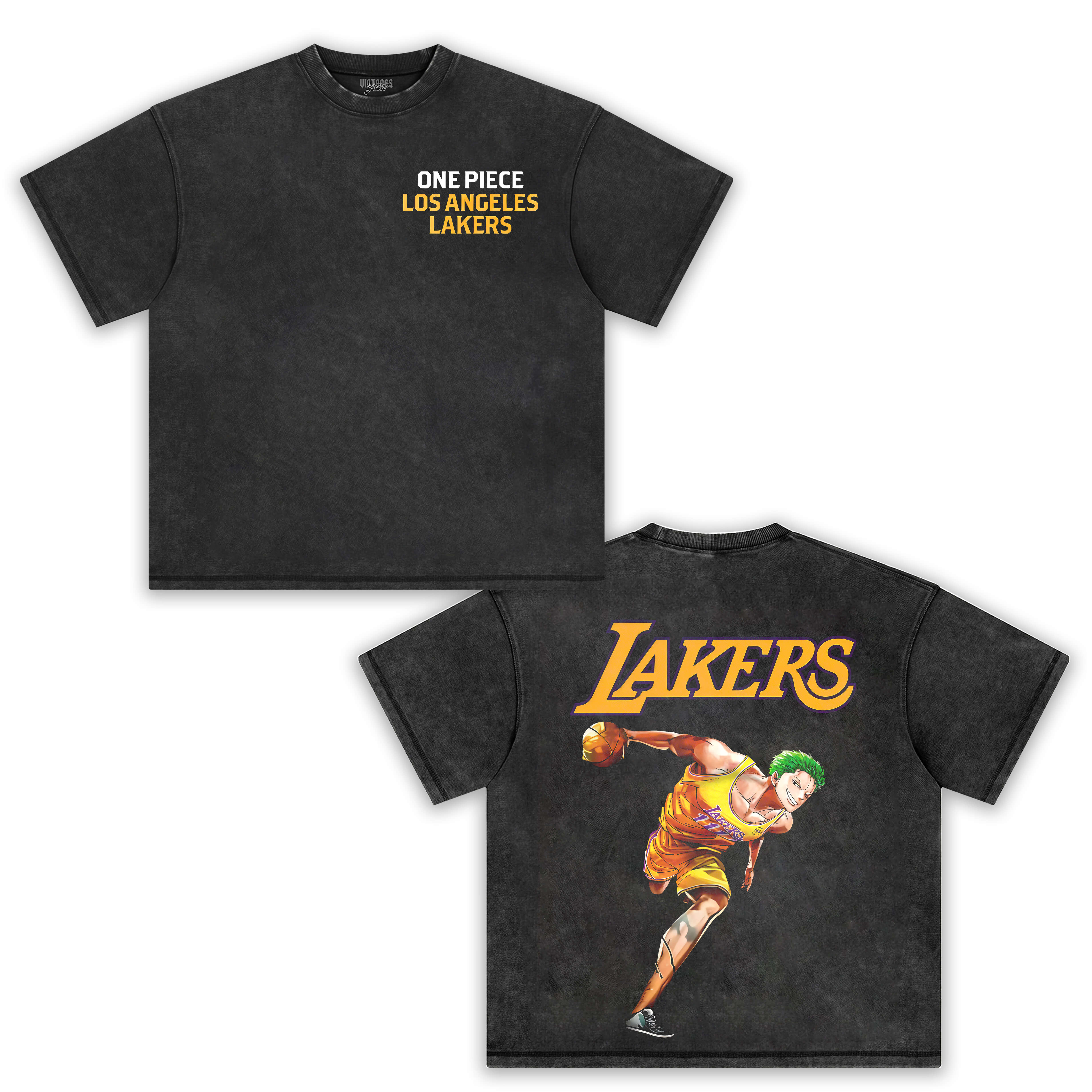 LOS ANGELES LAKERS X ONE PIECE -ZORO TEE 2