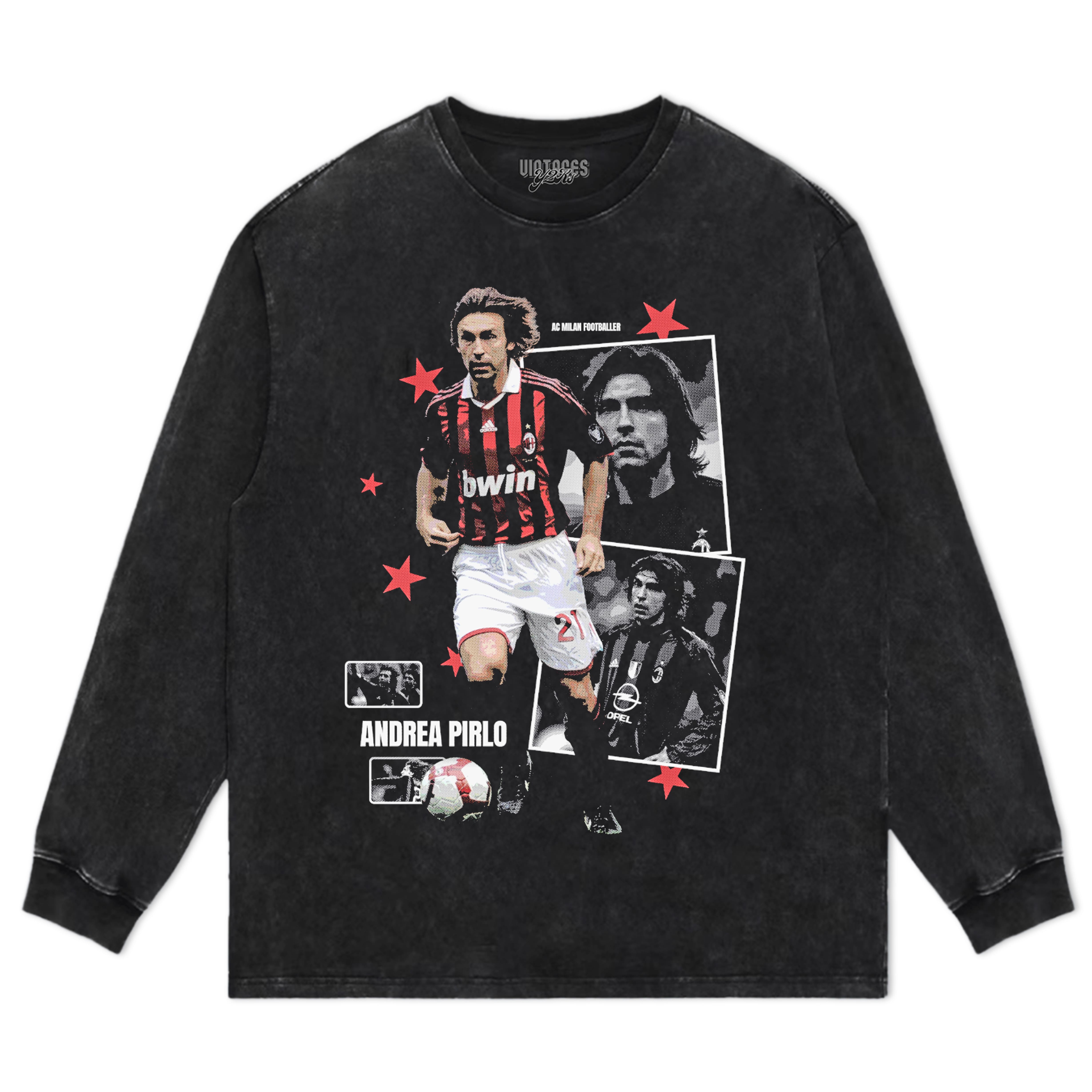 ANDREA PIRLO AC MILAN ARCHIVE TANK TOP & TEE & LONG SLEEVE & LAYERED LS & HOODIE