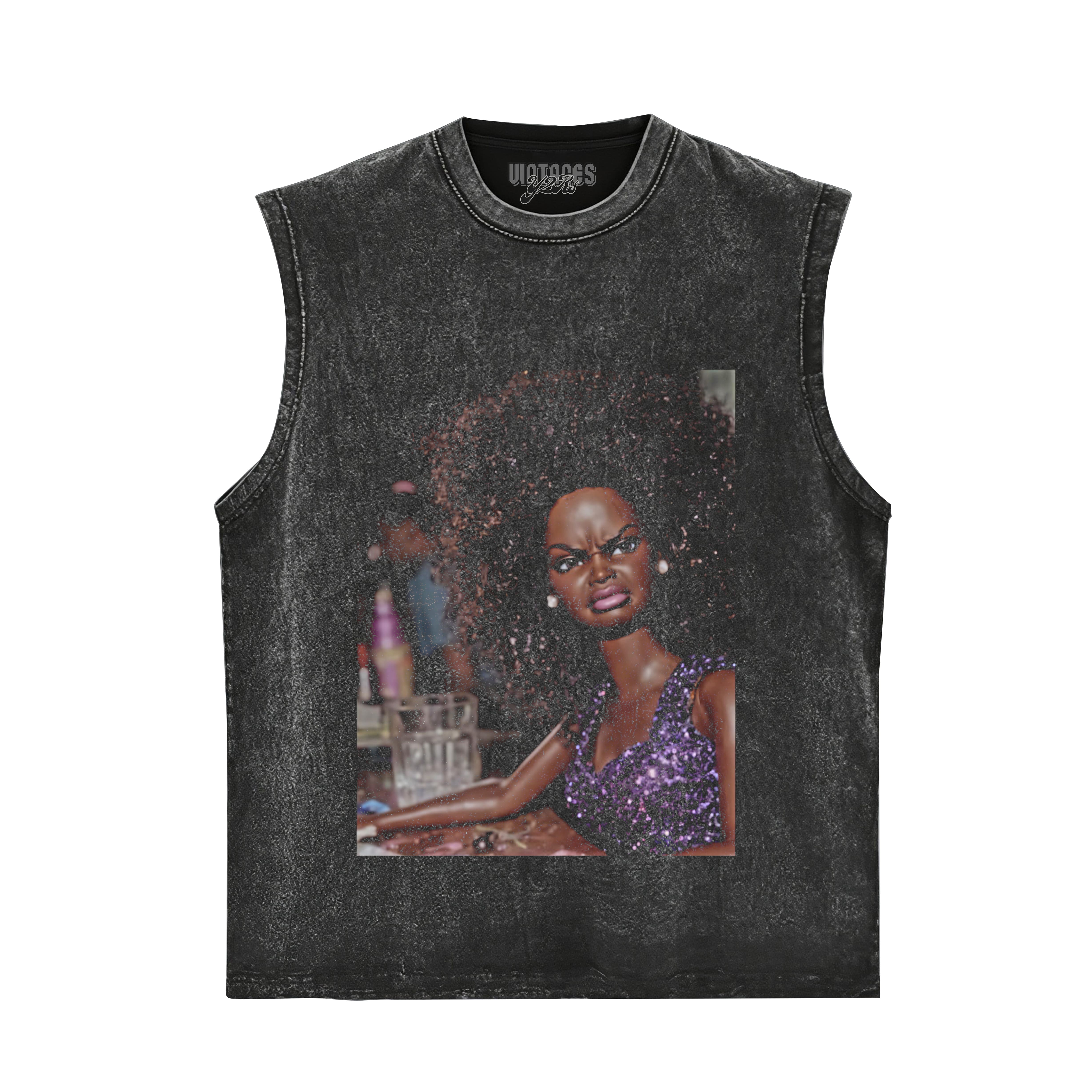 ANGRY DISGUSTED BLACK DOLL FACE MEME TANK TOP & TEE & LONG SLEEVE & LAYERED LS & HOODIE