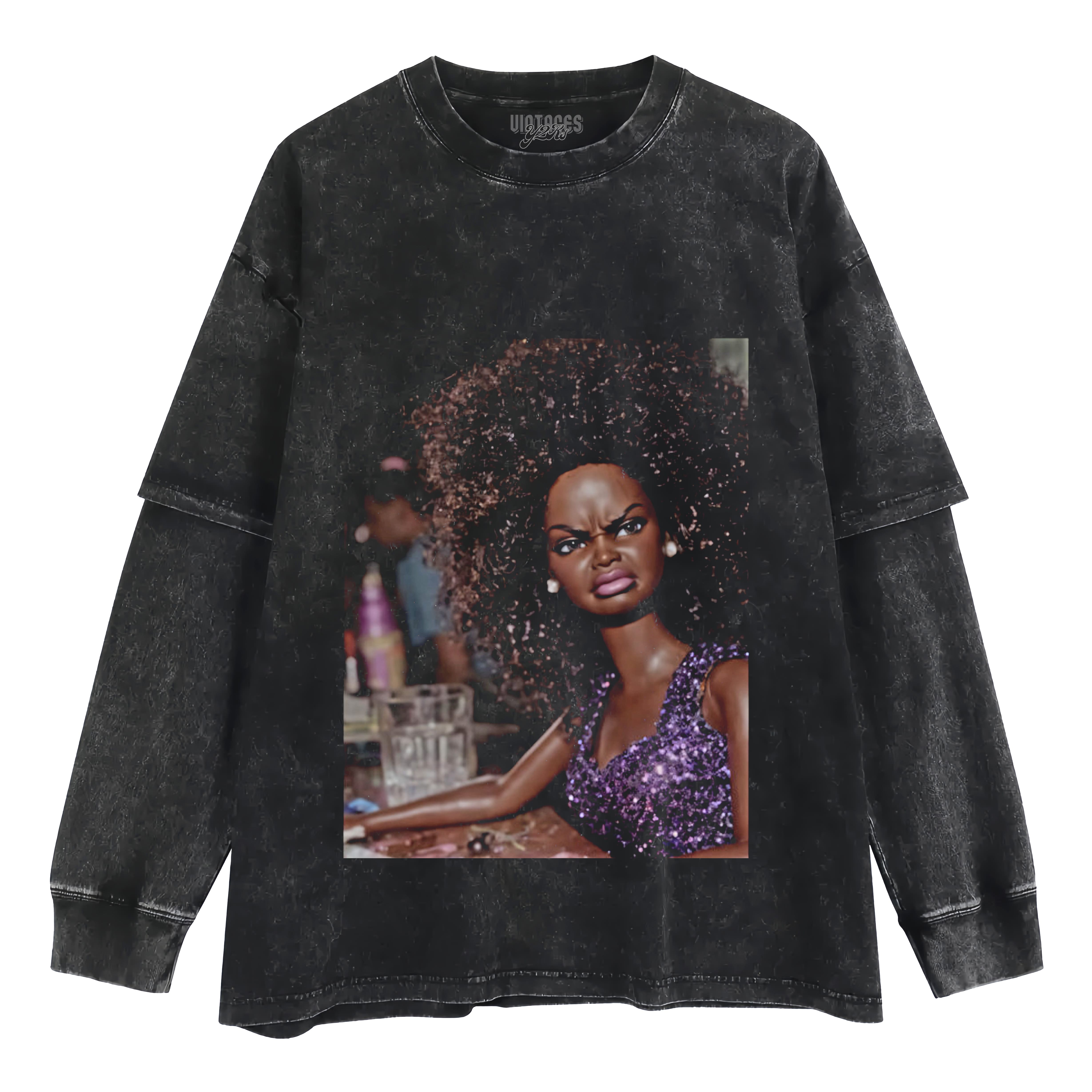 ANGRY DISGUSTED BLACK DOLL FACE MEME TANK TOP & TEE & LONG SLEEVE & LAYERED LS & HOODIE