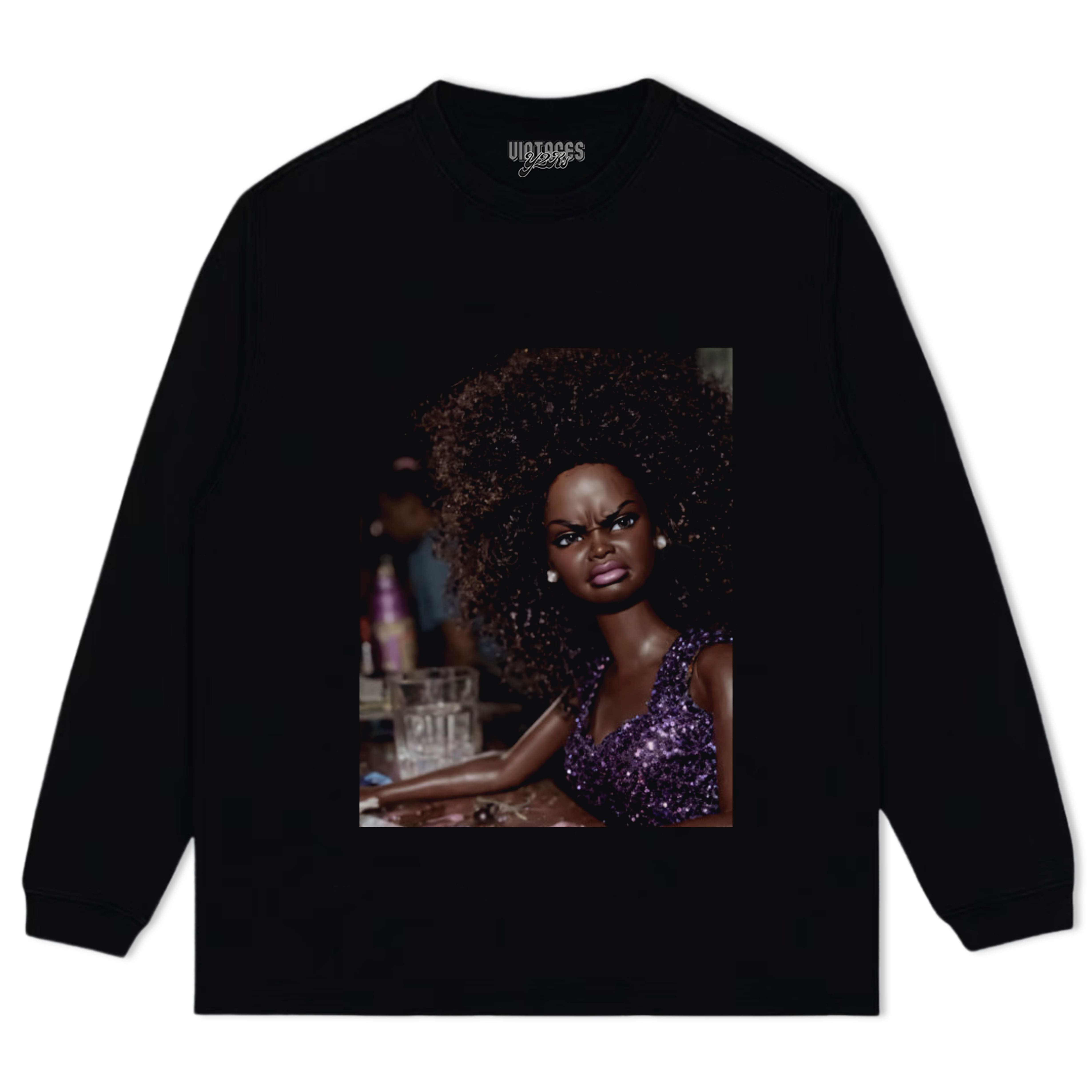 ANGRY DISGUSTED BLACK DOLL FACE MEME TANK TOP & TEE & LONG SLEEVE & LAYERED LS & HOODIE