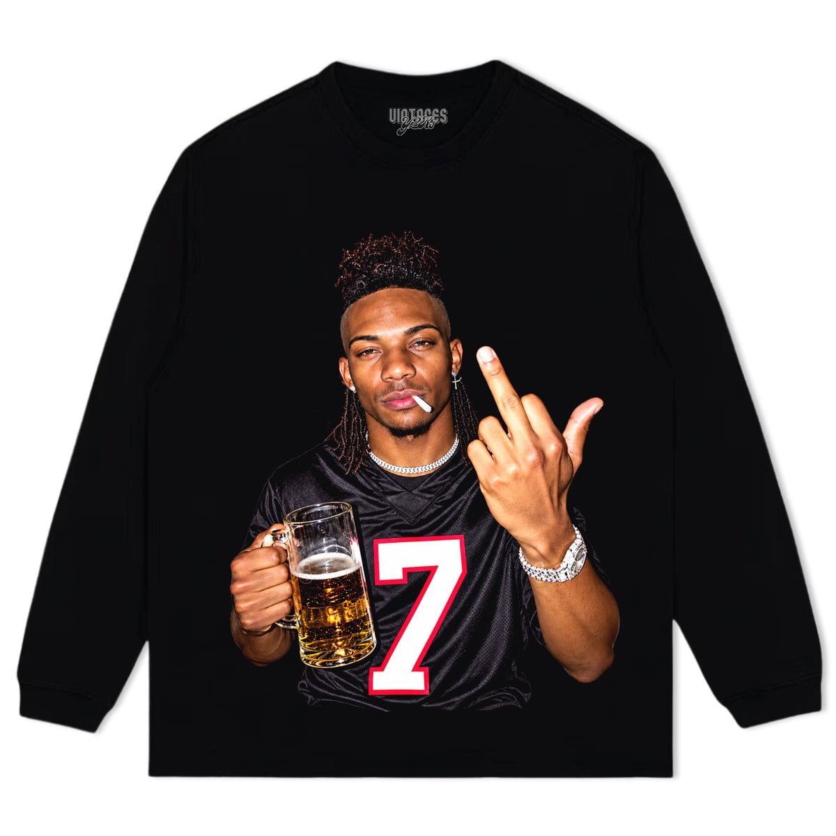 ATLANTA FALCONS BIJAN ROBINSON DRINKING & MIDDLE FINGER TANK TOP & TEE & LONG SLEEVE & LAYERED LS & HOODIE