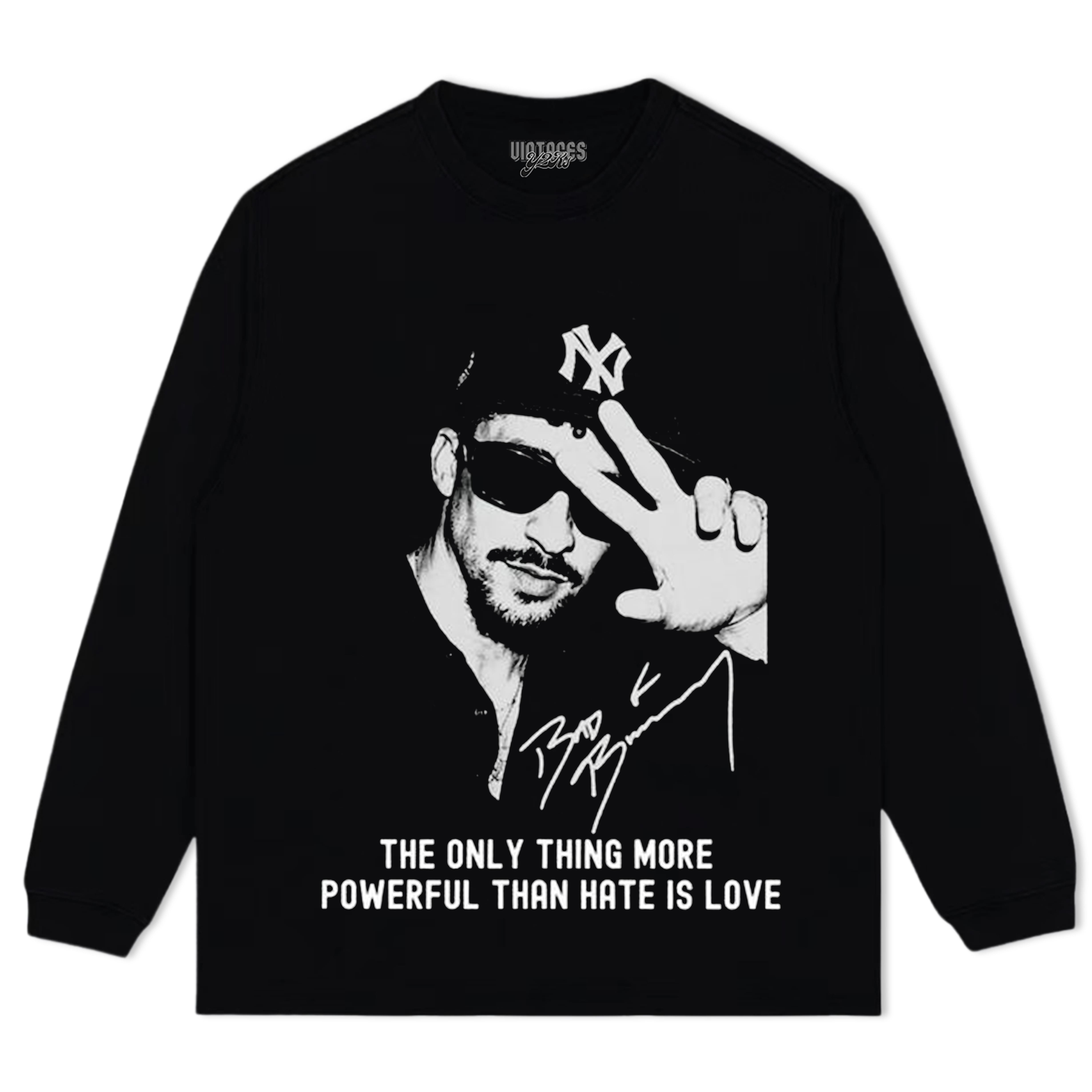 BAD BUNNY - THE ONLY THING MORE POWERFUL THAN HATEIS LOVE TEE & LS & HOODIE