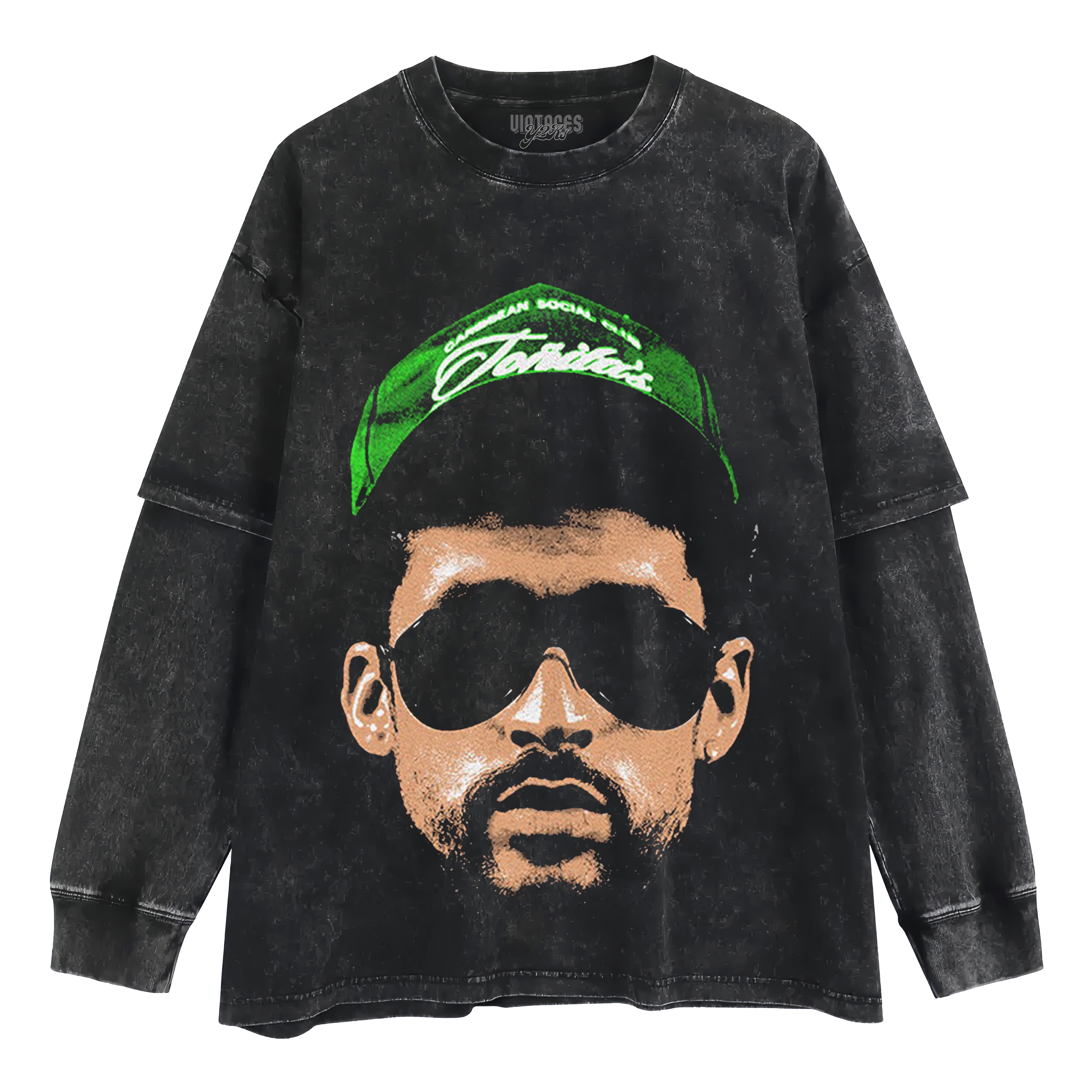 BAD BUNNY & 2026 BIG FACE LAYERED LONG SLEEVE