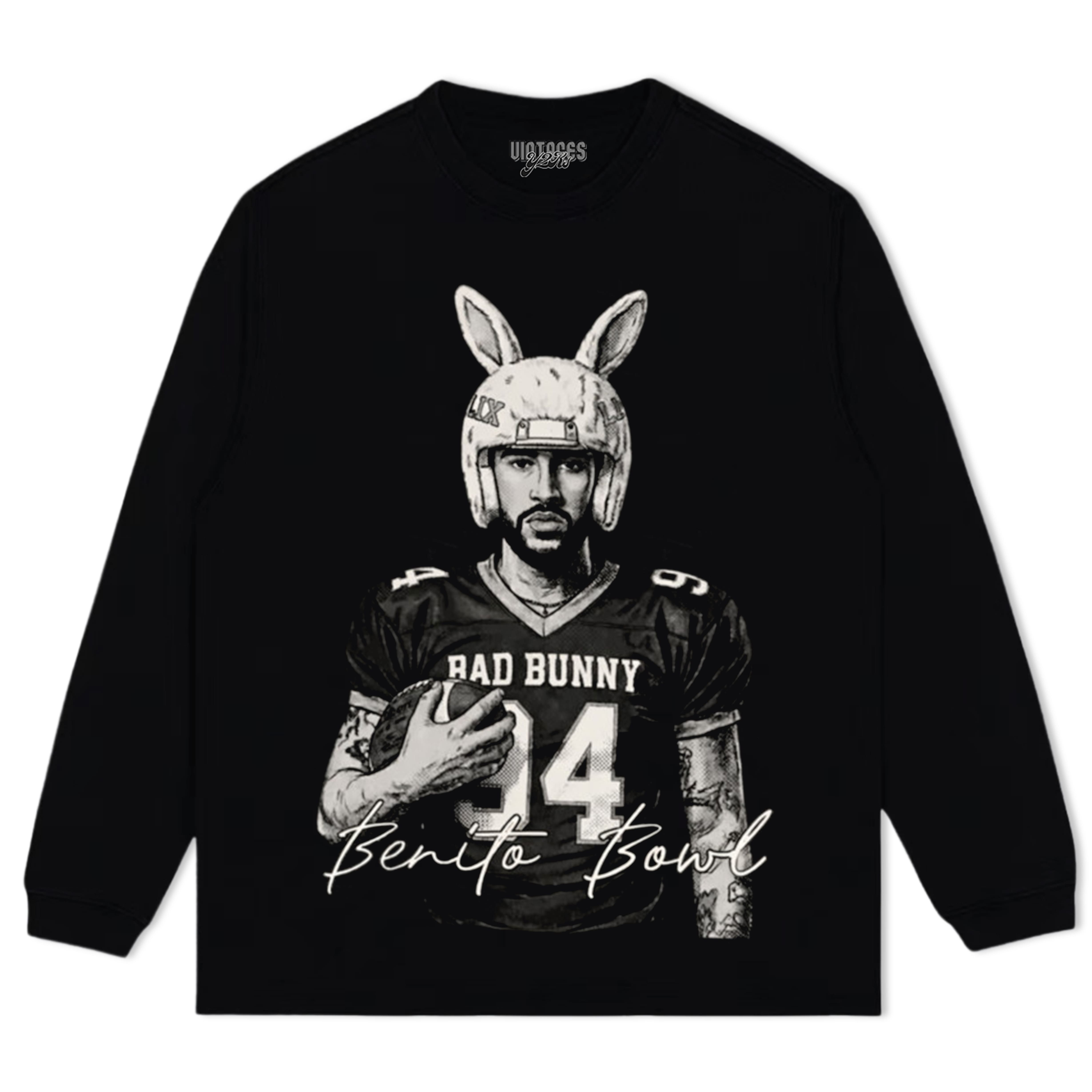 BAD BUNNY FOOTBALL, COMFORT COLORS BENITO BOWL TEE & LS & HOODIE