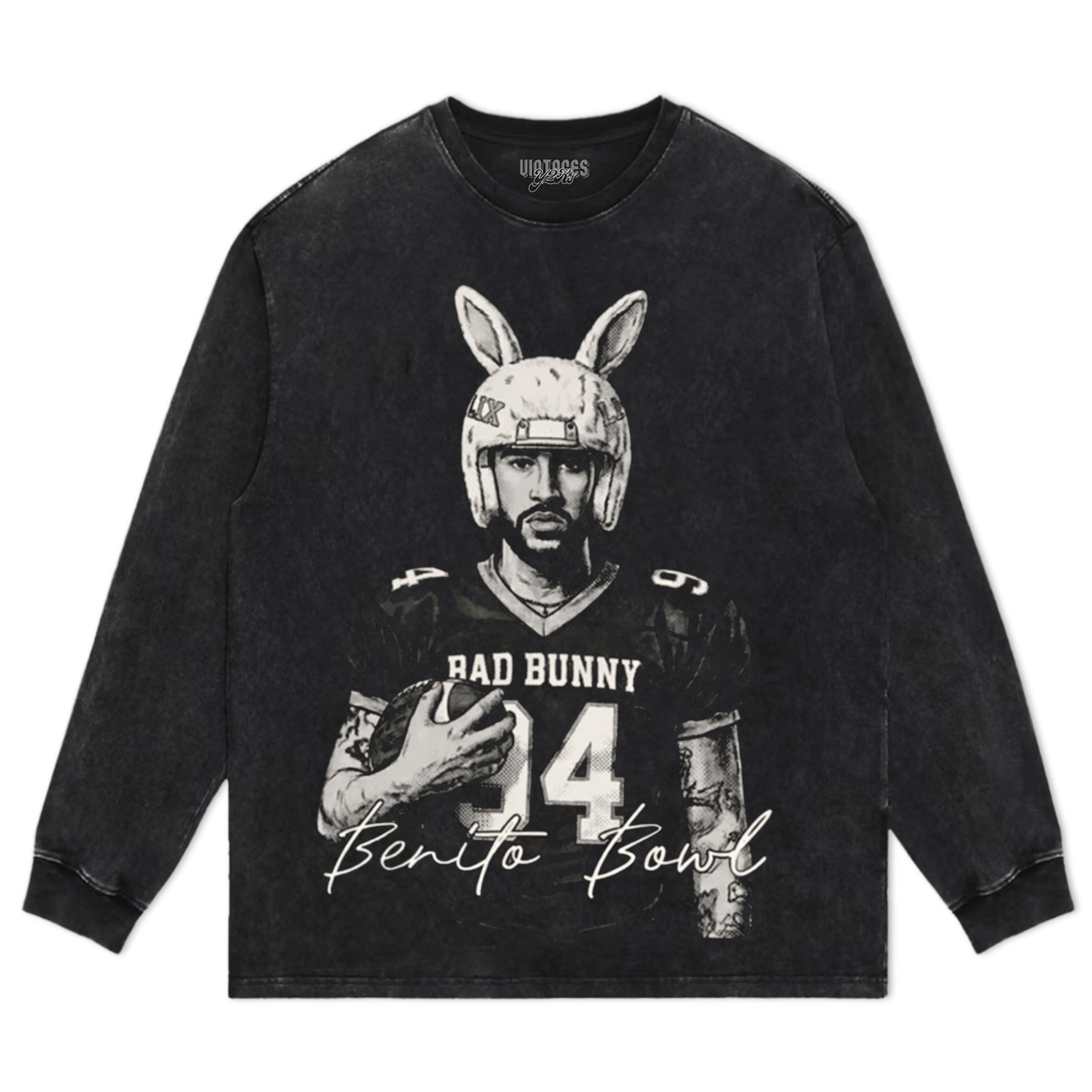 BAD BUNNY FOOTBALL, COMFORT COLORS BENITO BOWL TEE & LS & HOODIE