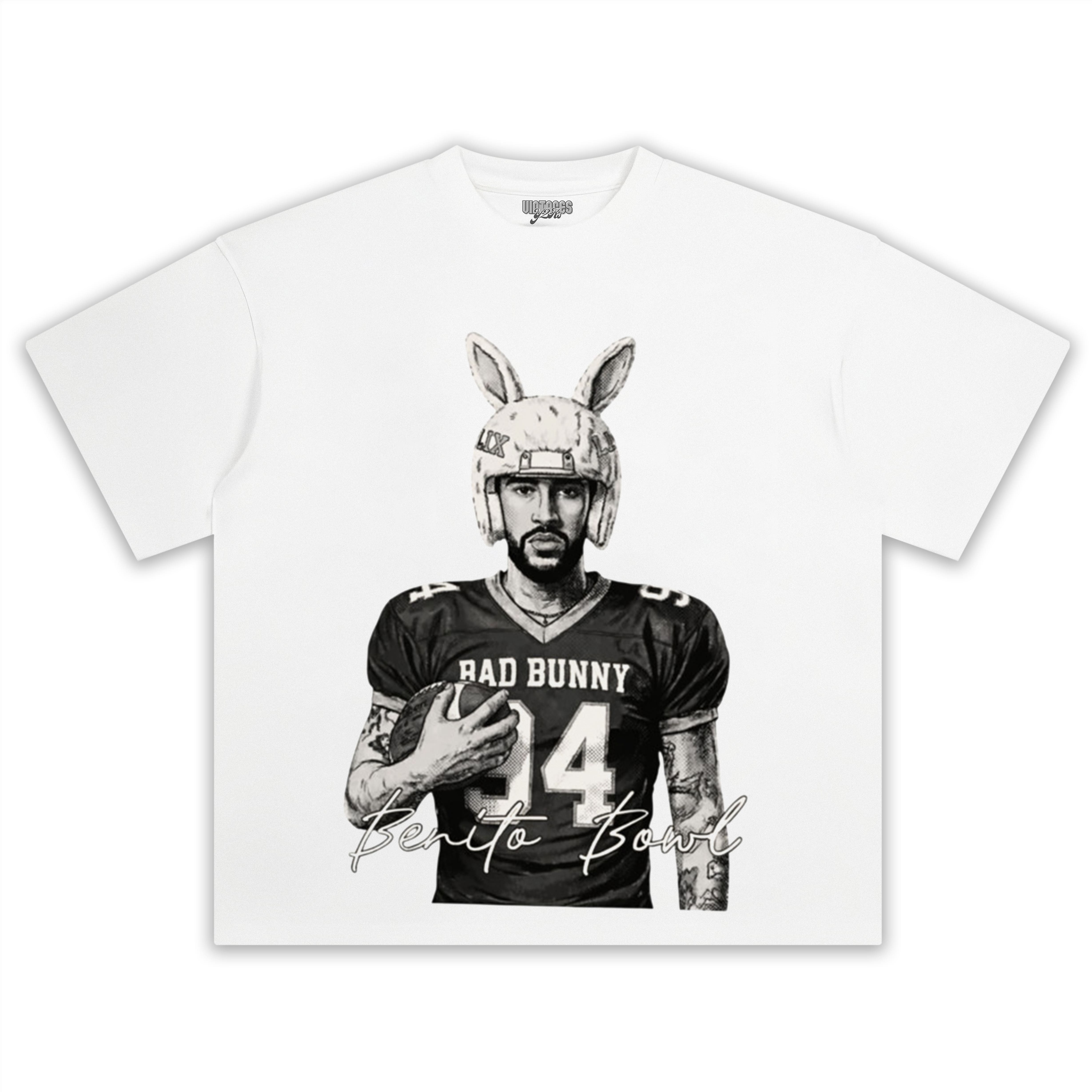 BAD BUNNY FOOTBALL, COMFORT COLORS BENITO BOWL TEE & LS & HOODIE