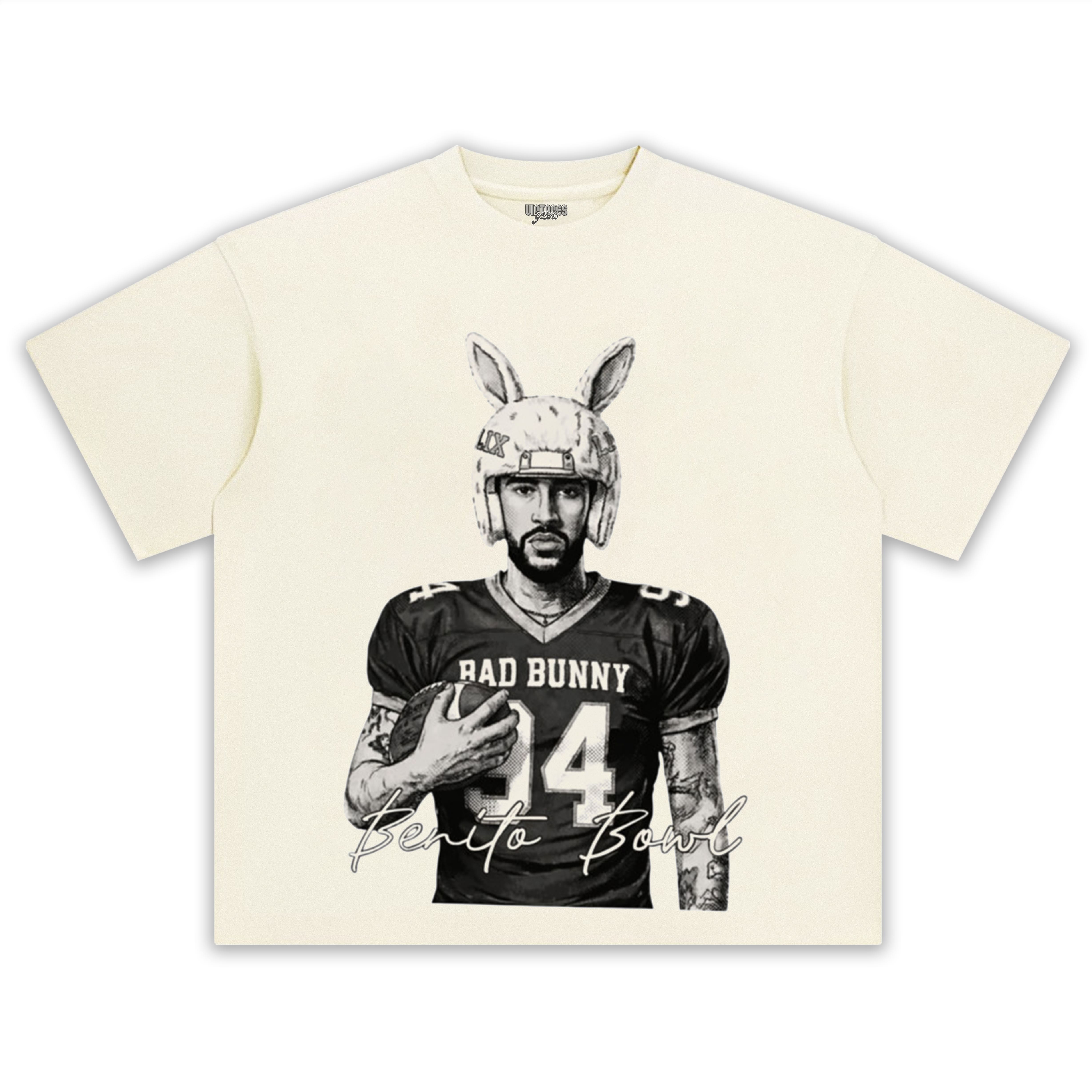 BAD BUNNY FOOTBALL, COMFORT COLORS BENITO BOWL TEE & LS & HOODIE