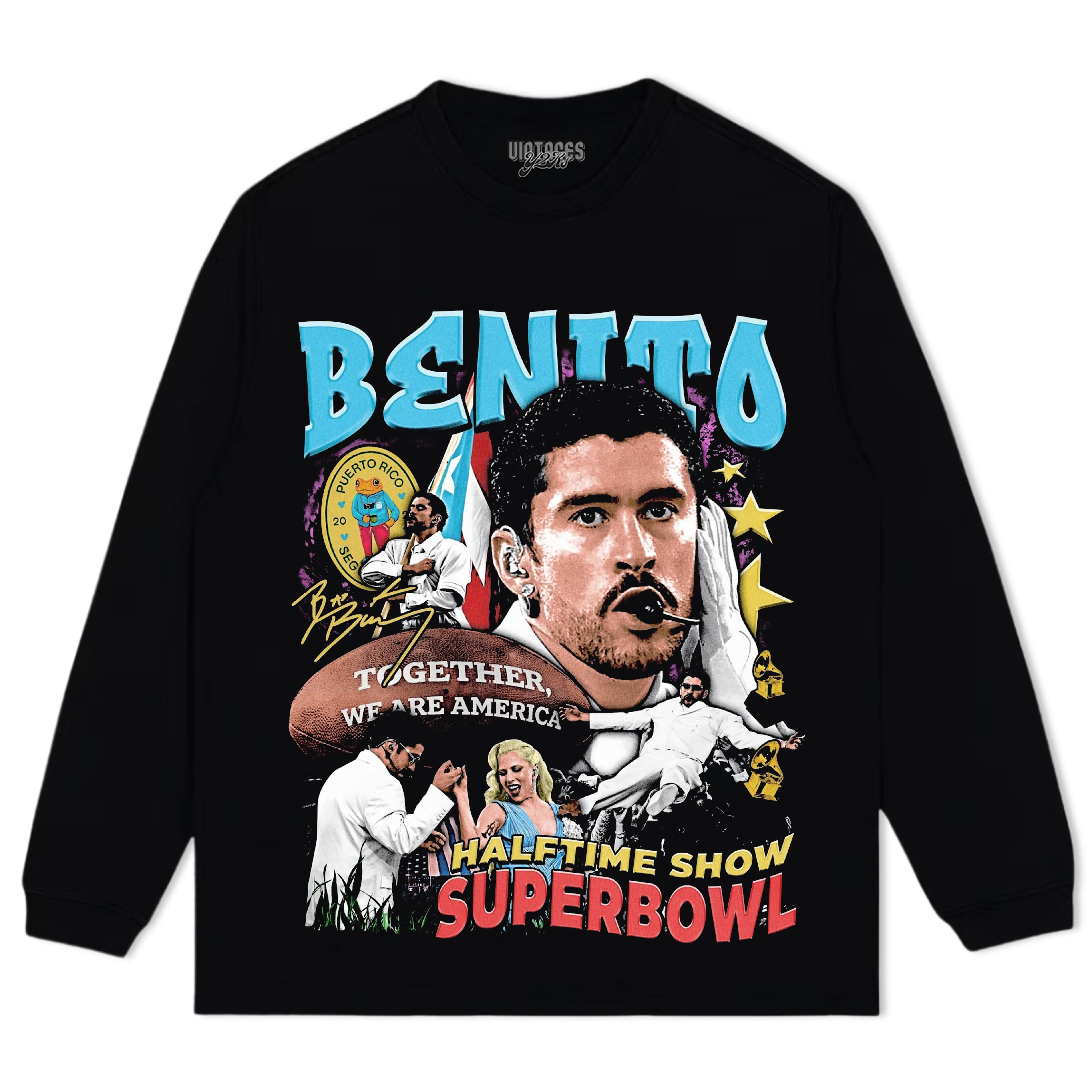 BAD BUNNY & SUPER BOWL 2026 V6 TEE & LS & HOODIE