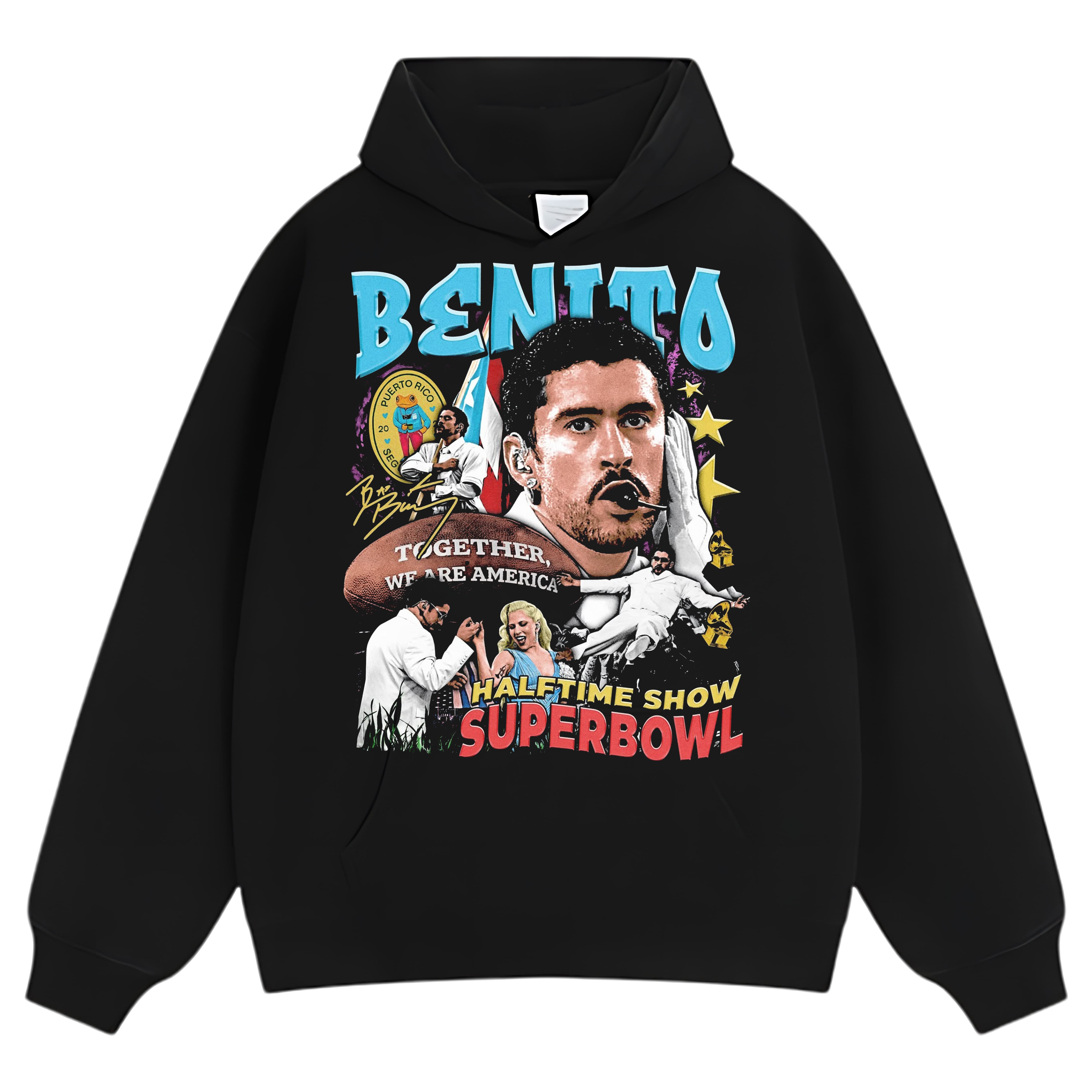 BAD BUNNY & SUPER BOWL 2026 V6 TEE & LS & HOODIE