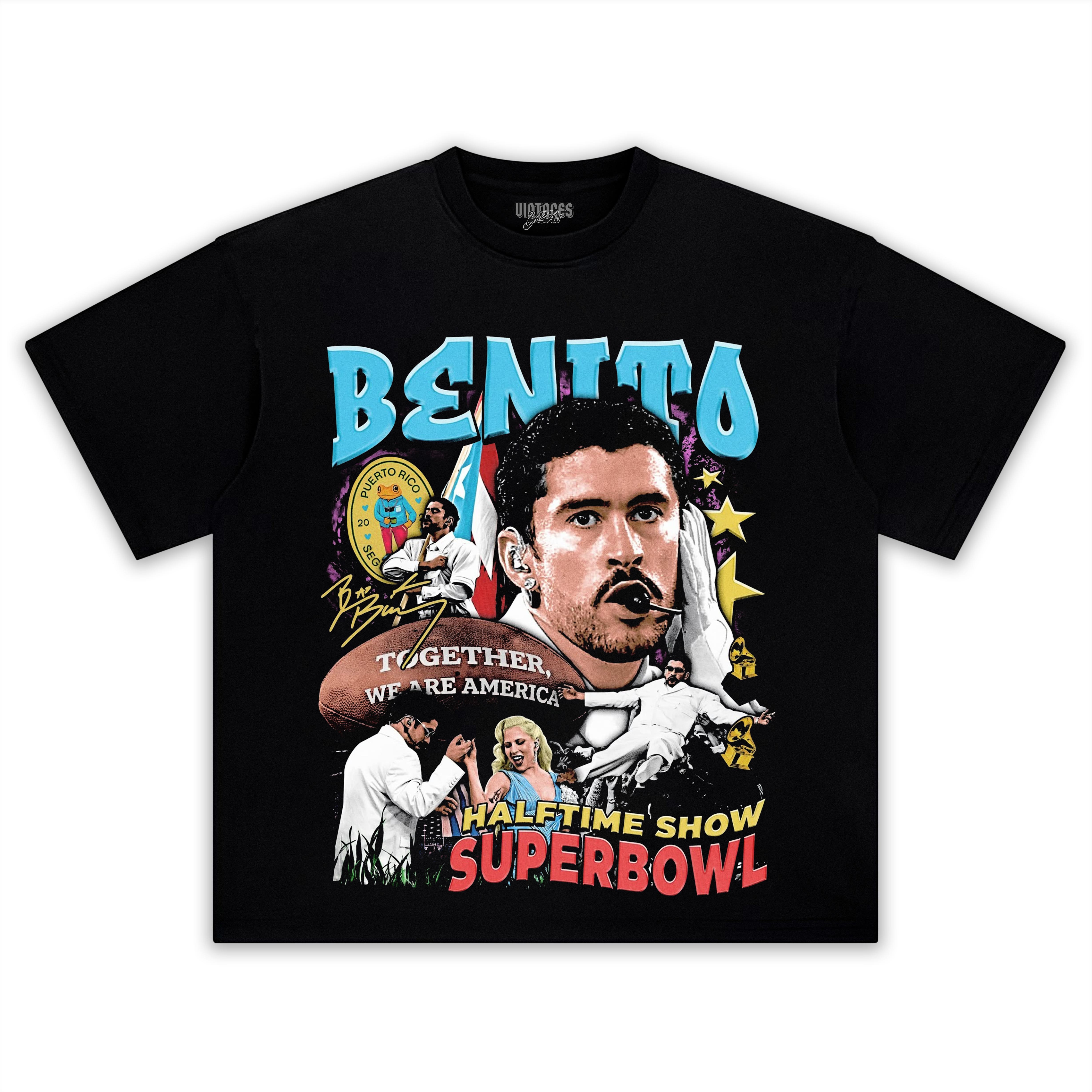 BAD BUNNY & SUPER BOWL 2026 V6 TEE & LS & HOODIE