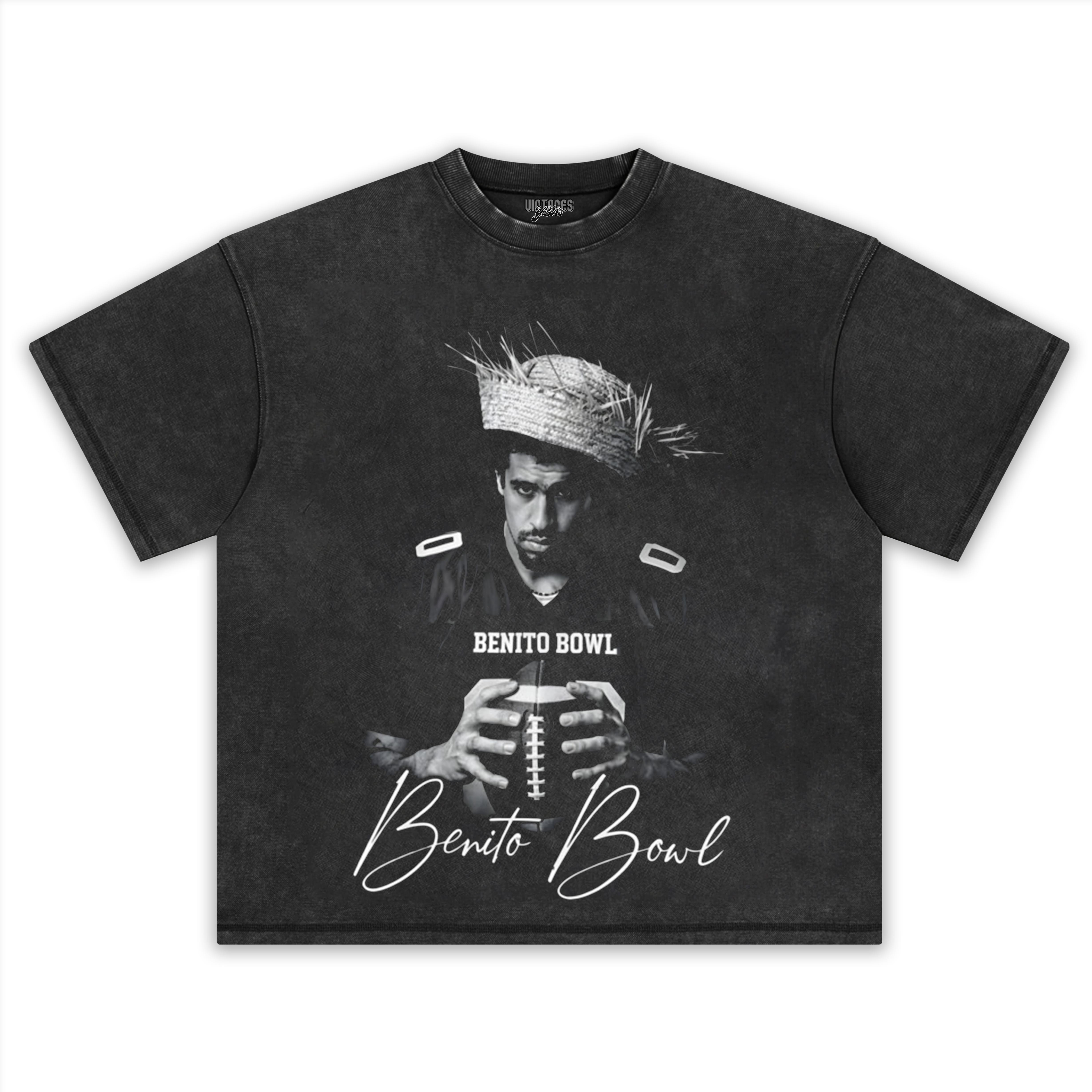BENITO BOWL FOOTBALL FUNNY GAME DAY STRAW HAT TEE & LS & HOODIE