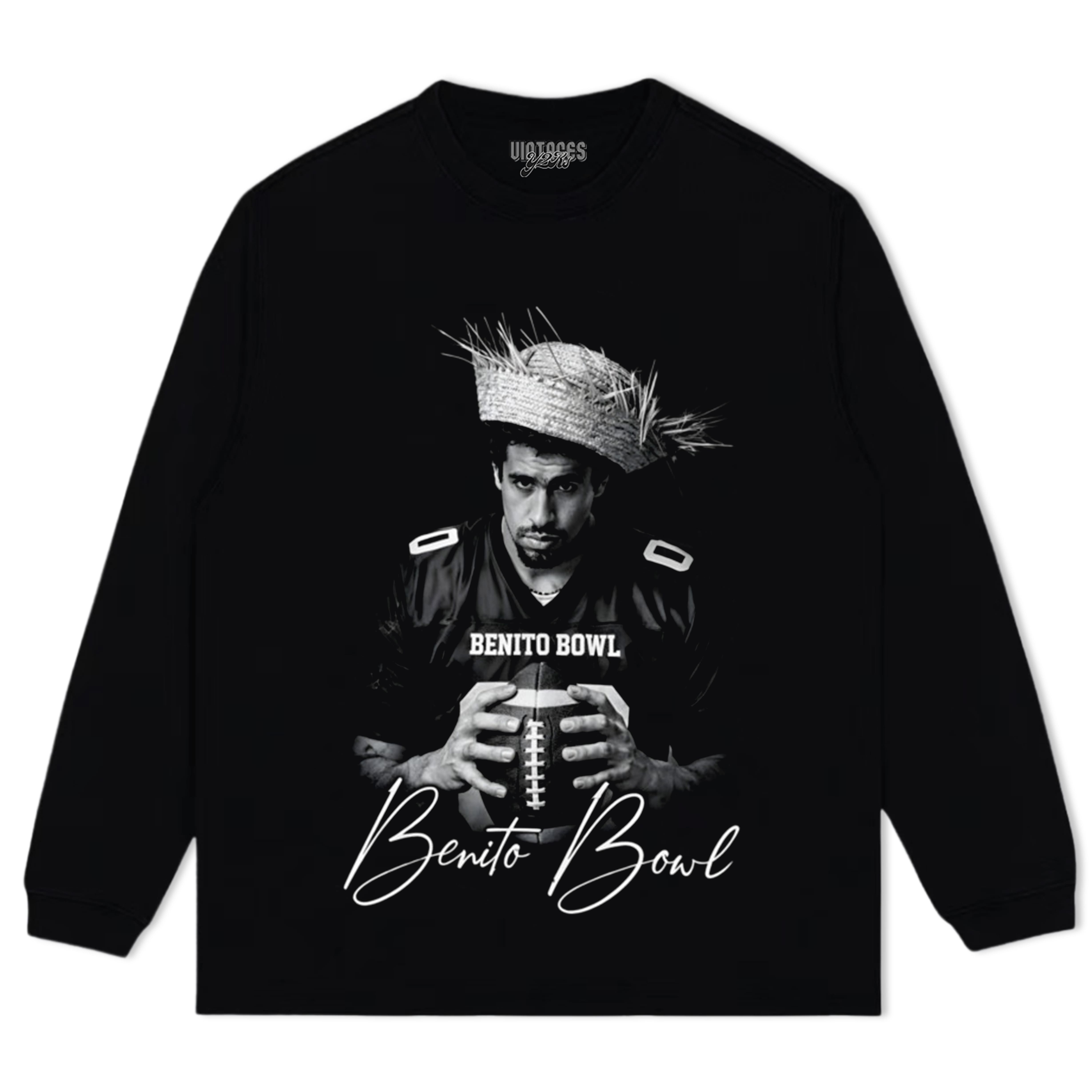 BENITO BOWL FOOTBALL FUNNY GAME DAY STRAW HAT TEE & LS & HOODIE