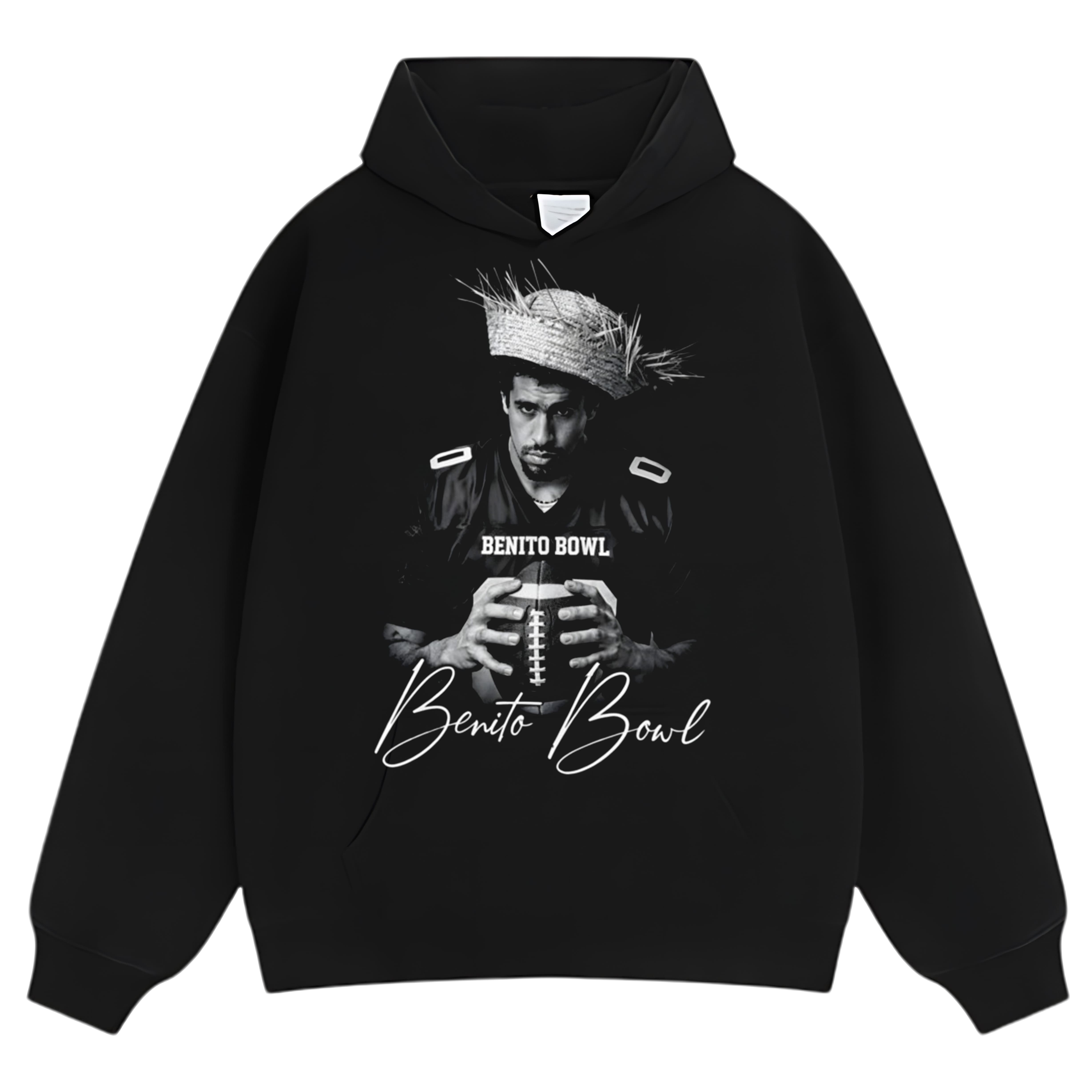 BENITO BOWL FOOTBALL FUNNY GAME DAY STRAW HAT TEE & LS & HOODIE
