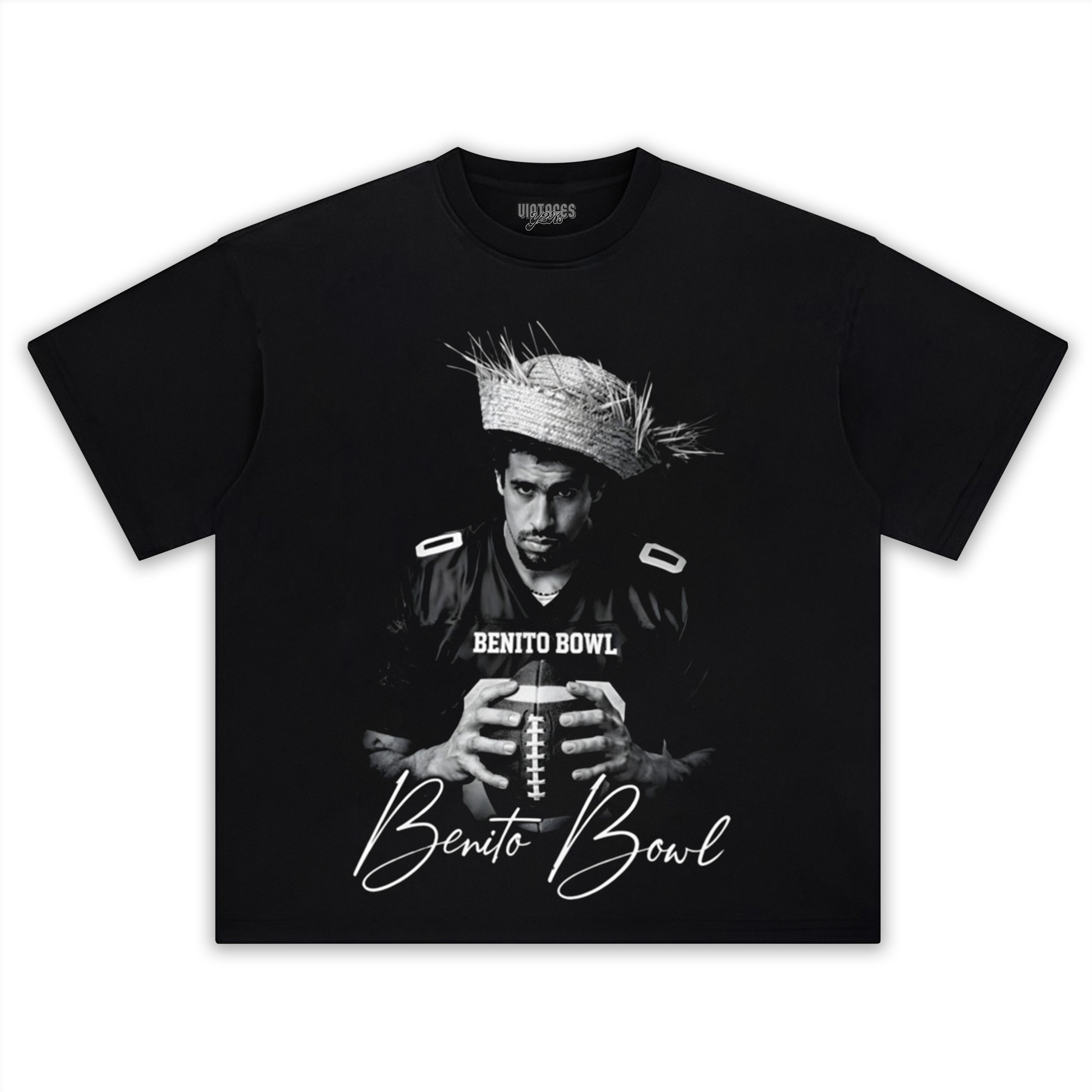 BENITO BOWL FOOTBALL FUNNY GAME DAY STRAW HAT TEE & LS & HOODIE