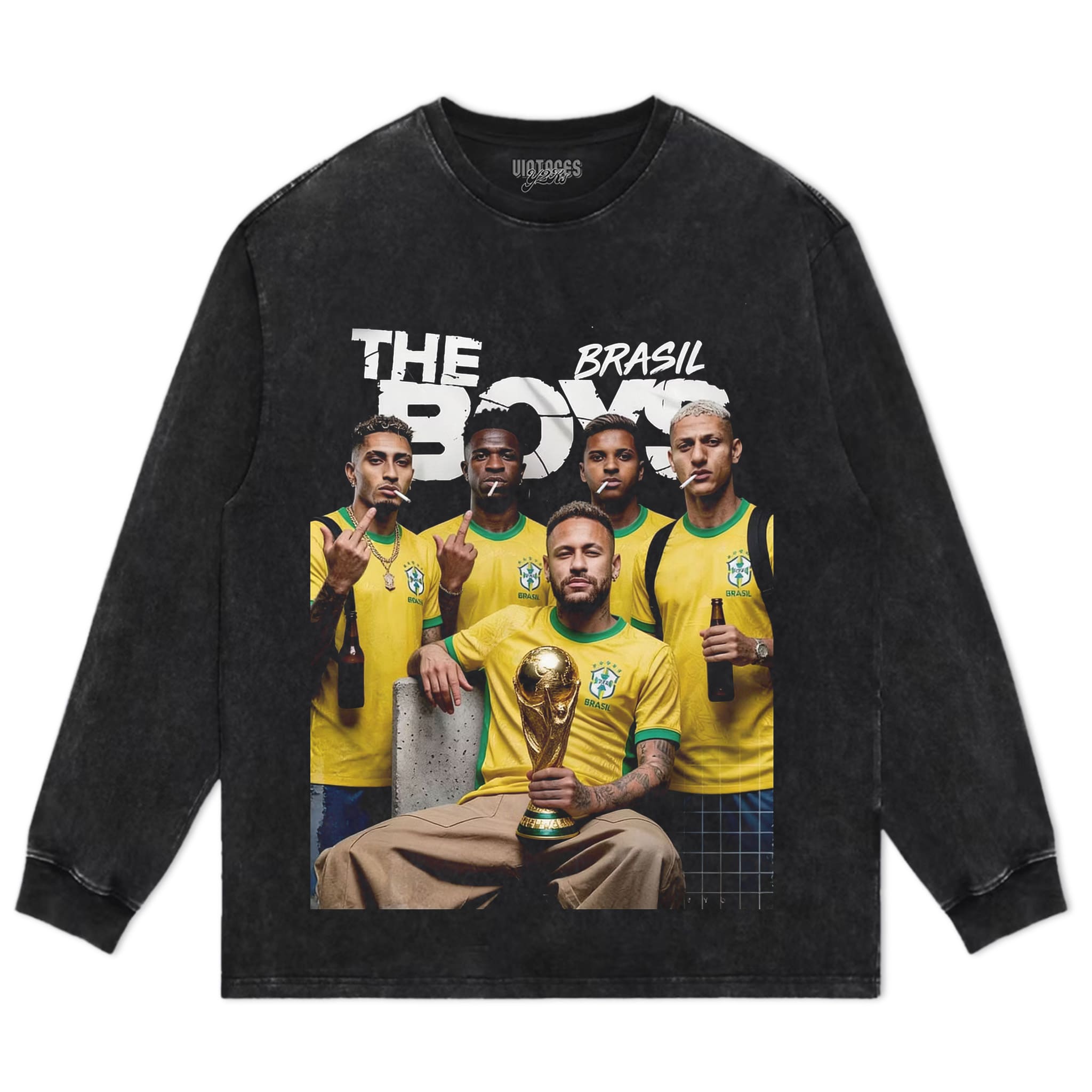 BRASIL THE BOYS FOOTBALL PRINT TANK TOP & TEE & LONG SLEEVE & LAYERED LS & HOODIE