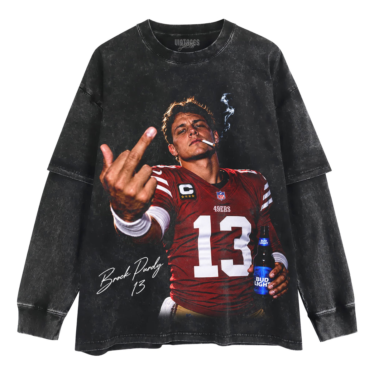 BROCK PURDY - MIDDLE FINGER TANK TOP & TEE & LONG SLEEVE & LAYERED LS & HOODIE
