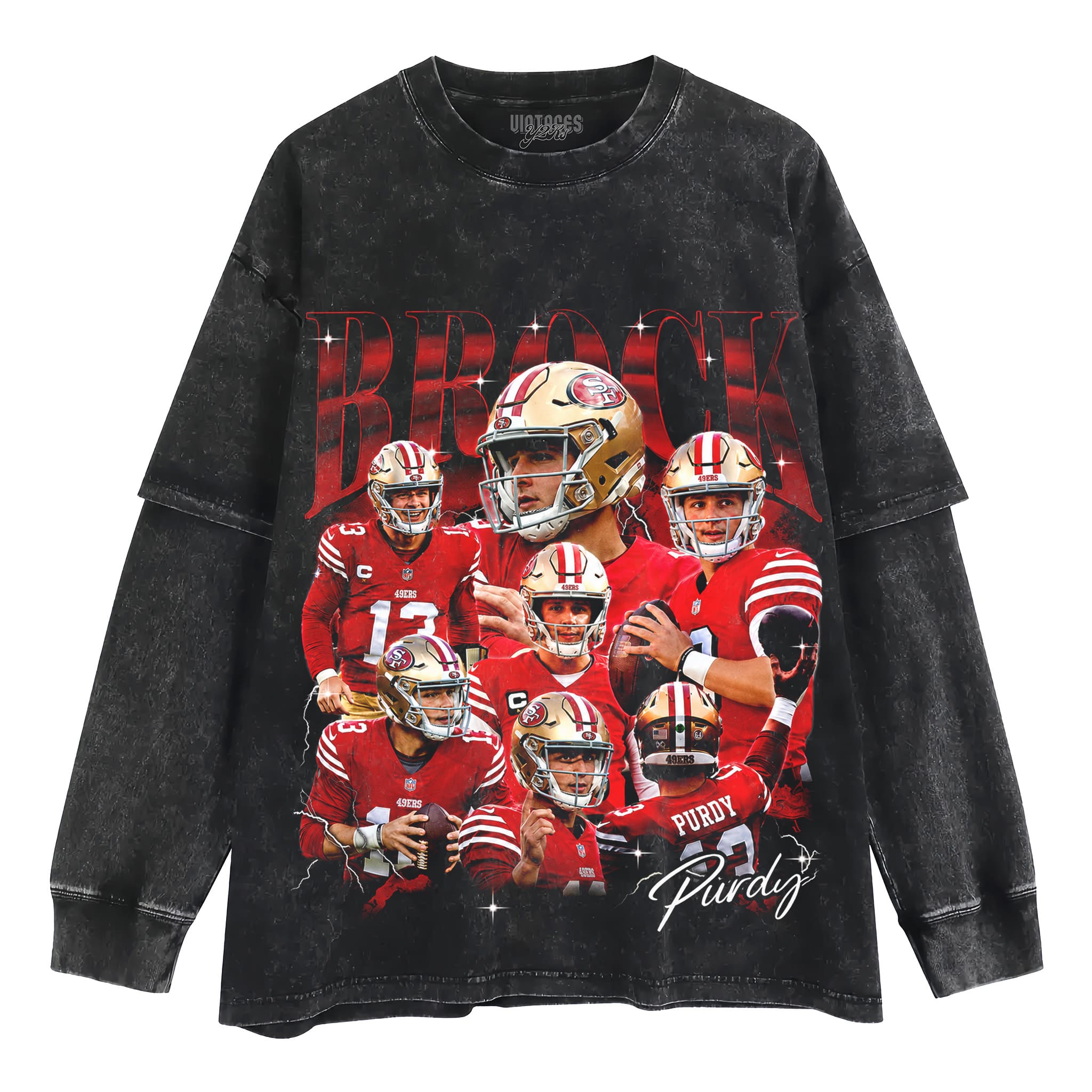 BROCK PURDY V4 VINTAGE 49ERS TANK TOP & TEE & LONG SLEEVE & LAYERED LS & HOODIE