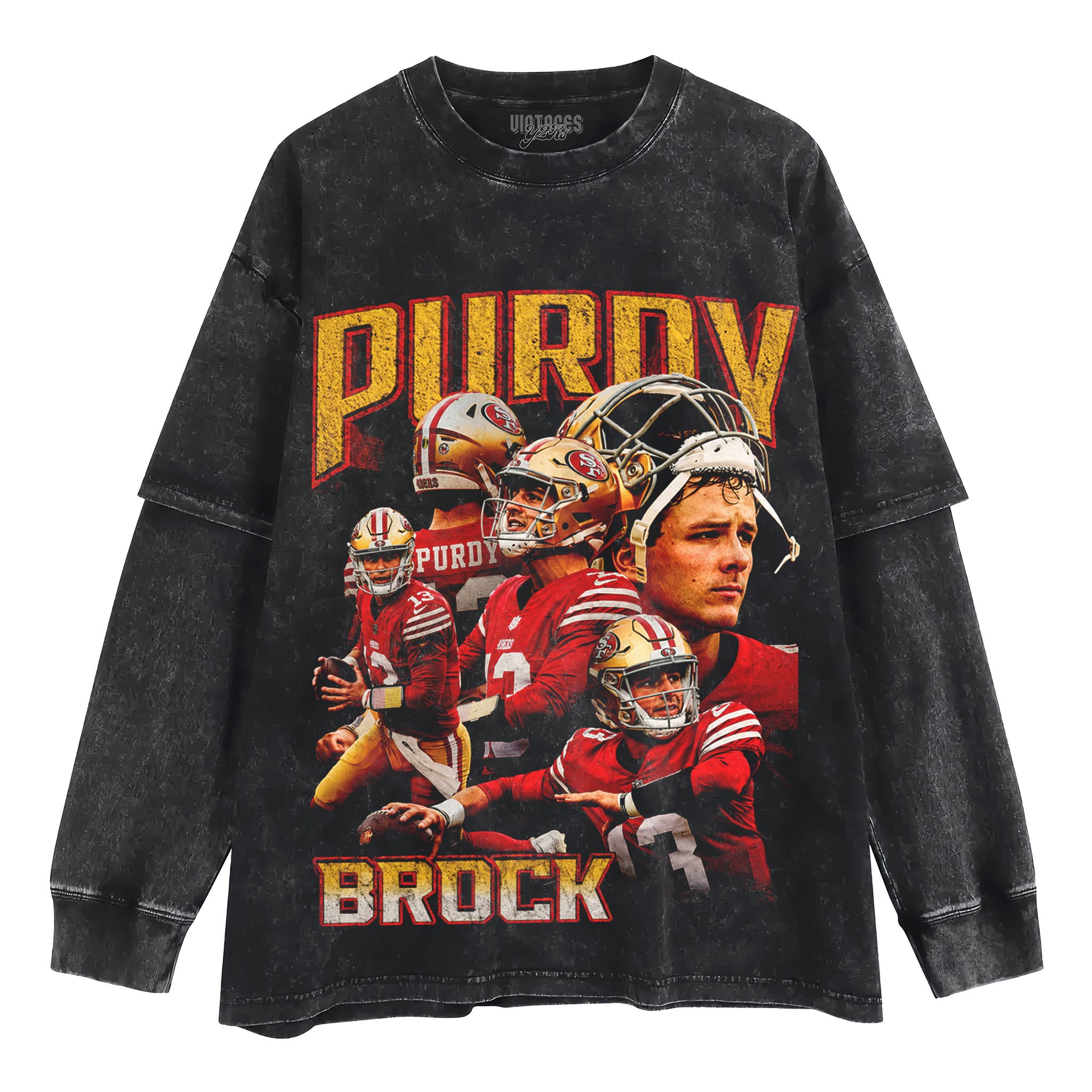 BROCK PURDY V5 VINTAGE 49ERS TANK TOP & TEE & LONG SLEEVE & LAYERED LS & HOODIE