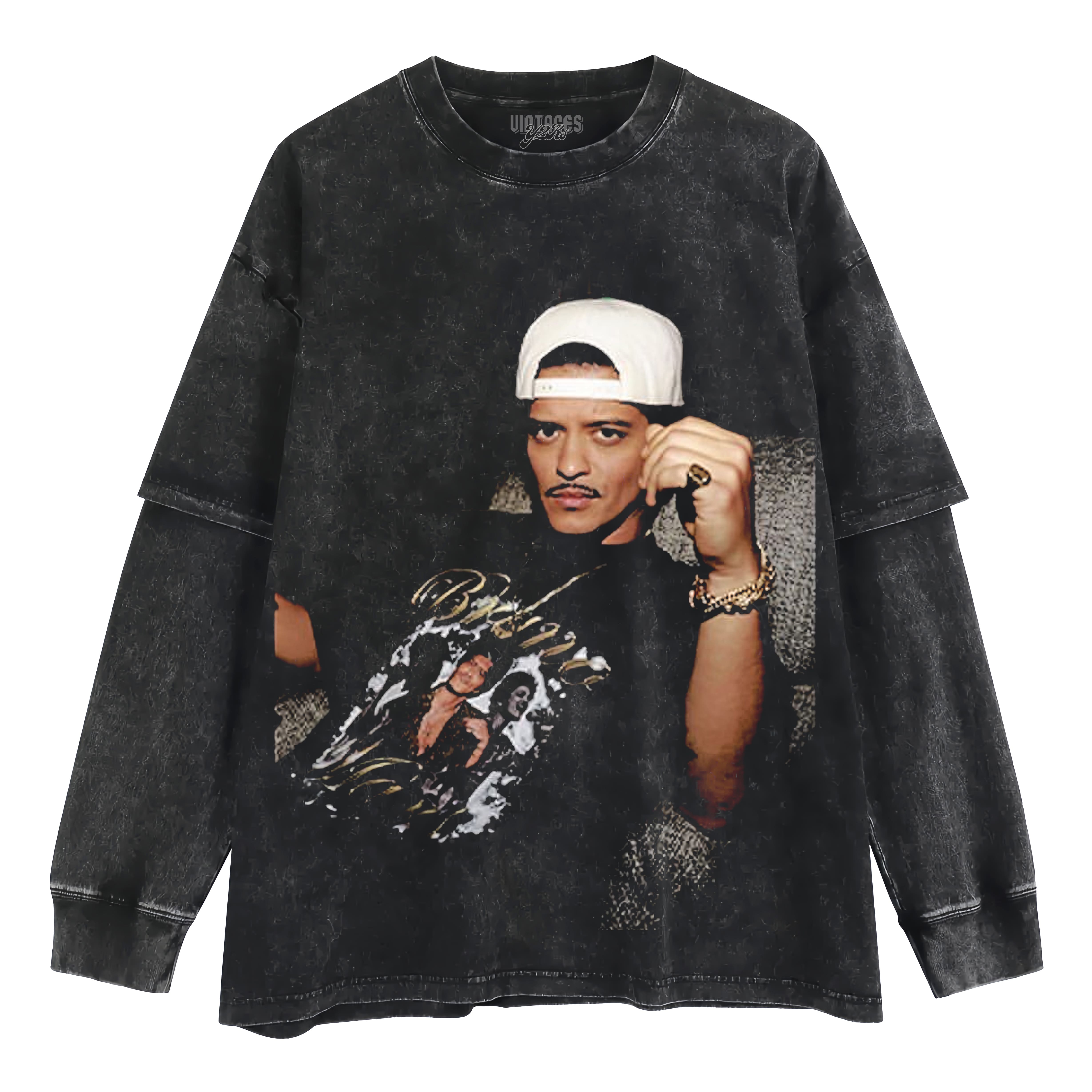 BRUNO MARS-VINTAGE LAYERED LONG SLEEVE