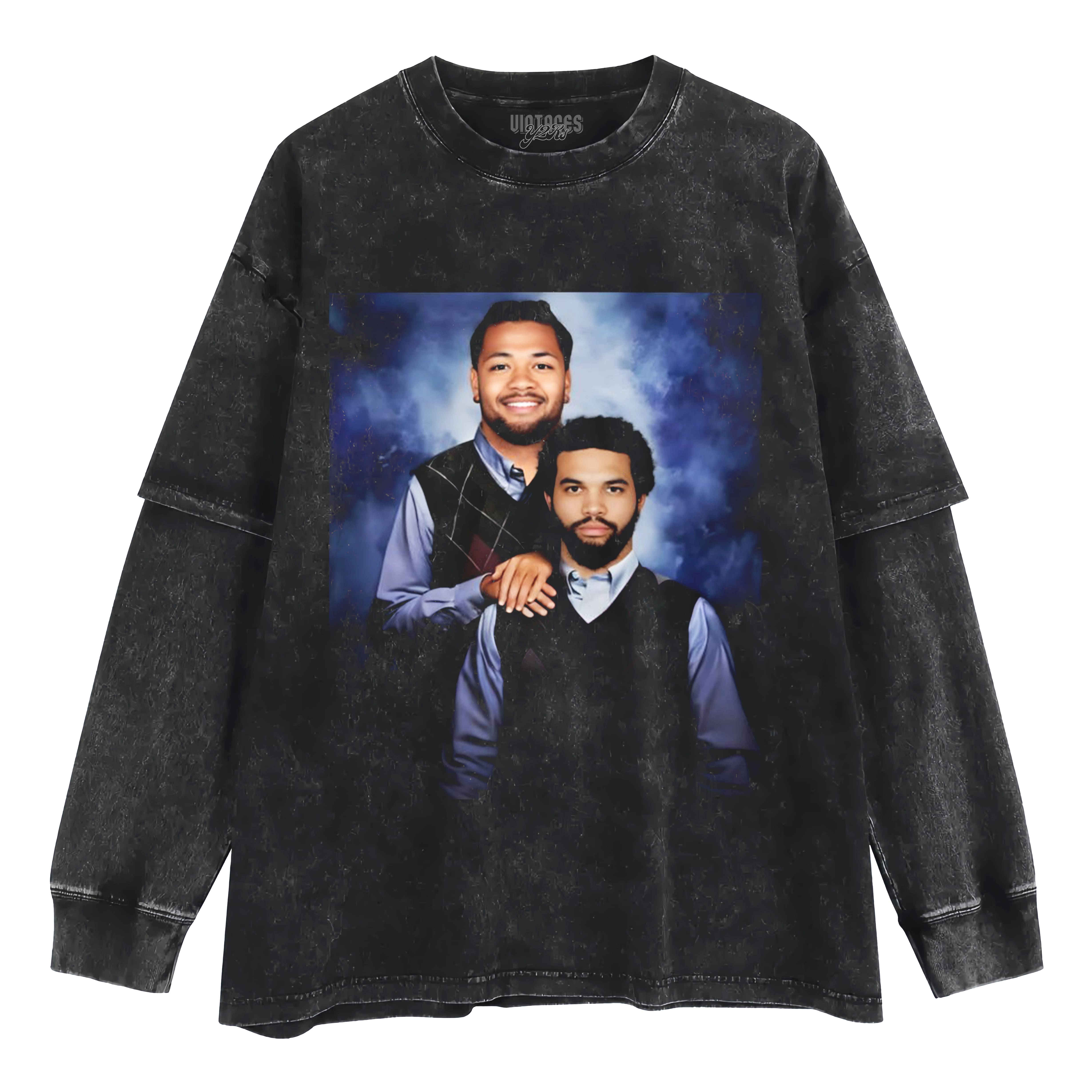 CALEB WILLIAMS & ROME ODUNZE STEP BROTHERS CHICAGO FOOTBALL LAYERED LONG SLEEVE