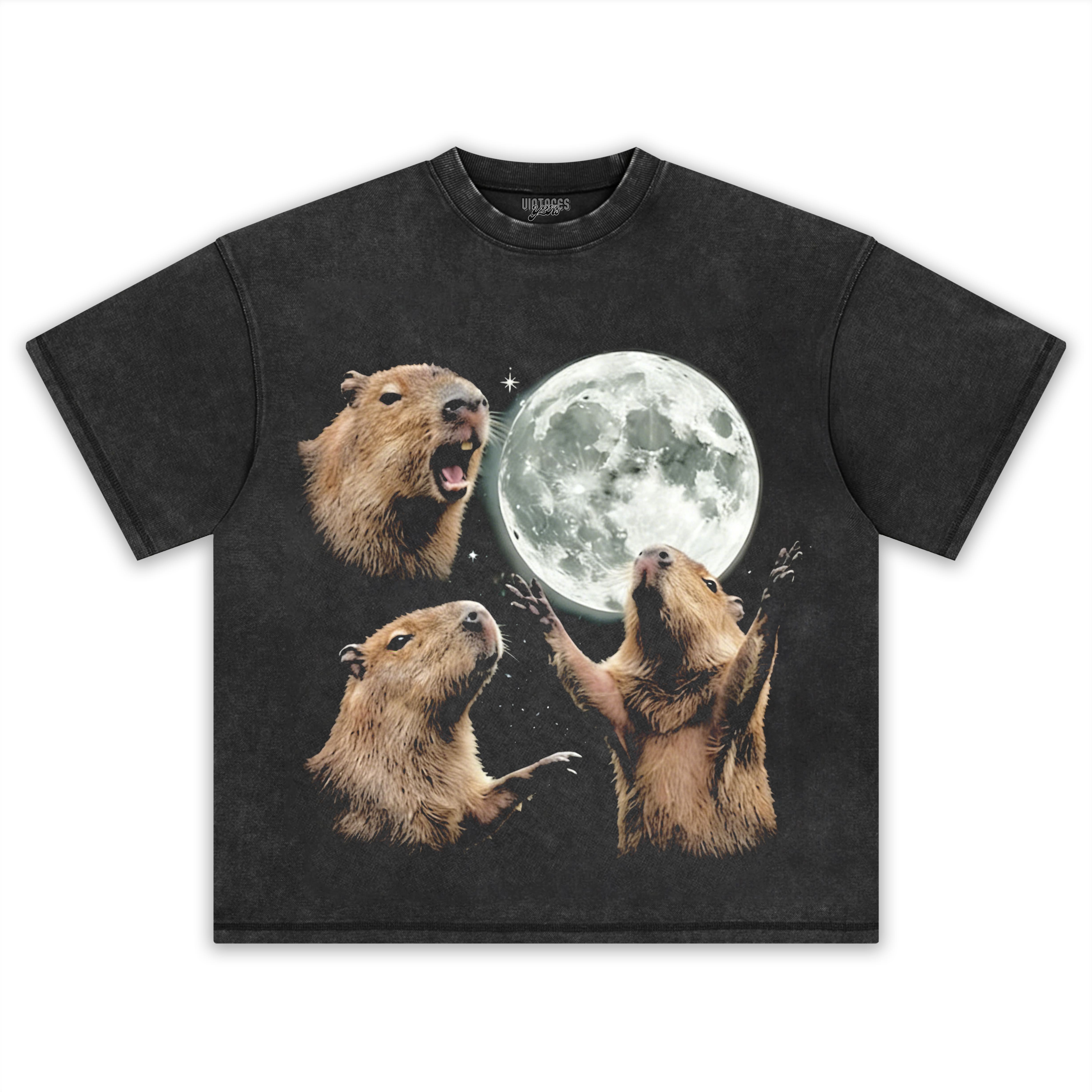 CAPYBARA IN GALAXY VINTAGE GRAPHIC TEE & LS & HOODIE