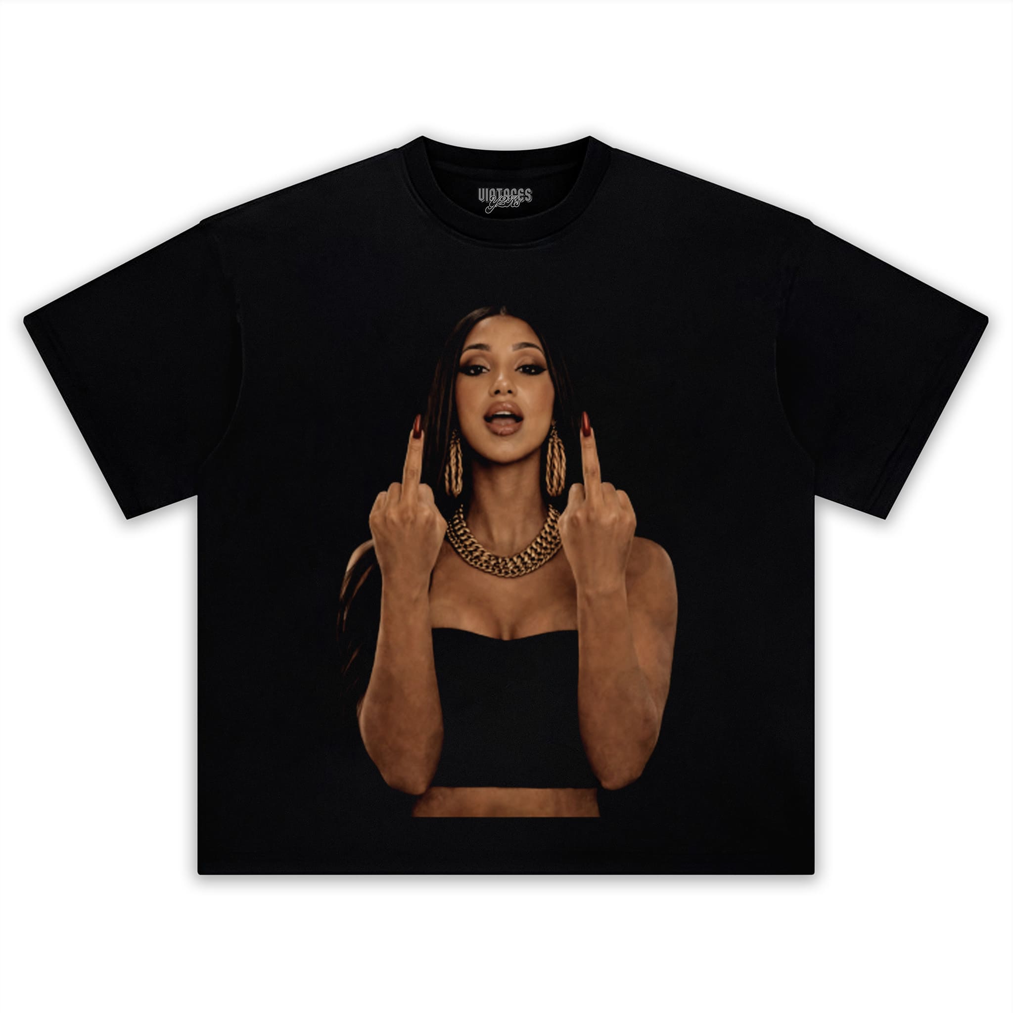 CARDI B MIDDLE FINGER MEME VINTAGE TANK TOP & TEE & LONG SLEEVE & LAYERED LS & HOODIE