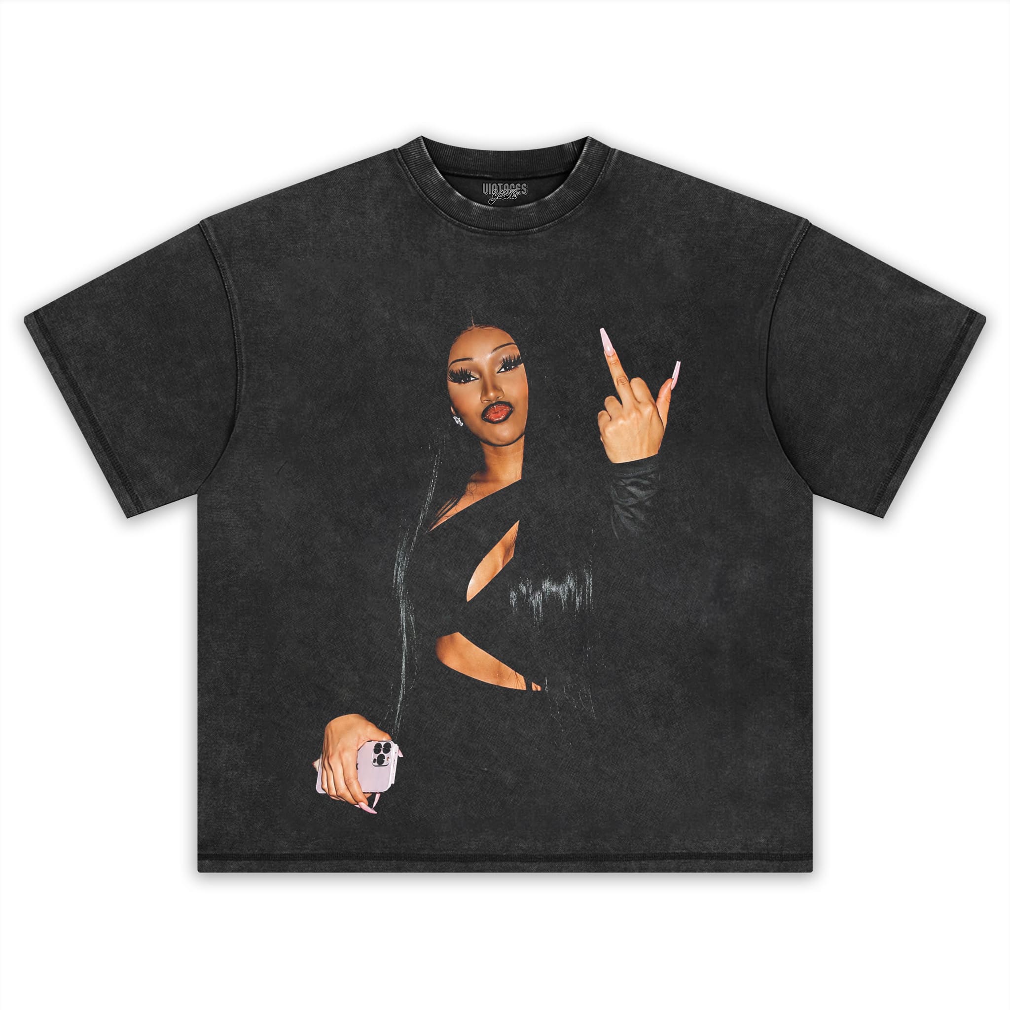 CARDI B MIDDLE FINGER MEME VINTAGE V2 TANK TOP & TEE & LONG SLEEVE & LAYERED LS & HOODIE