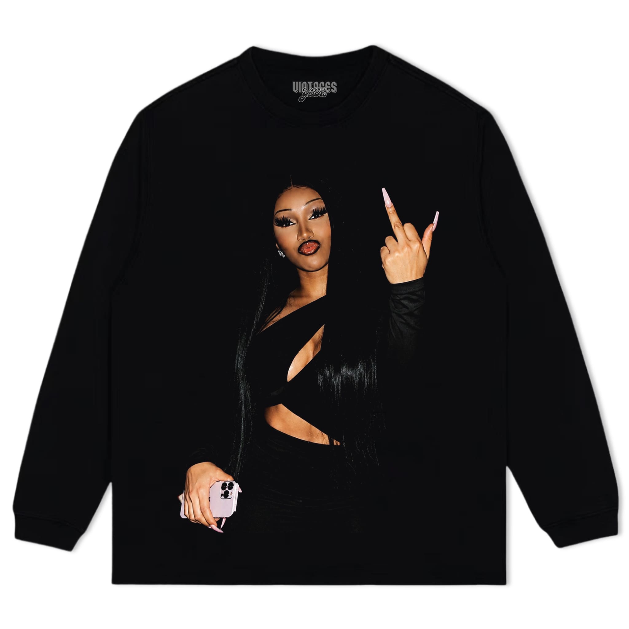 CARDI B MIDDLE FINGER MEME VINTAGE V2 TANK TOP & TEE & LONG SLEEVE & LAYERED LS & HOODIE