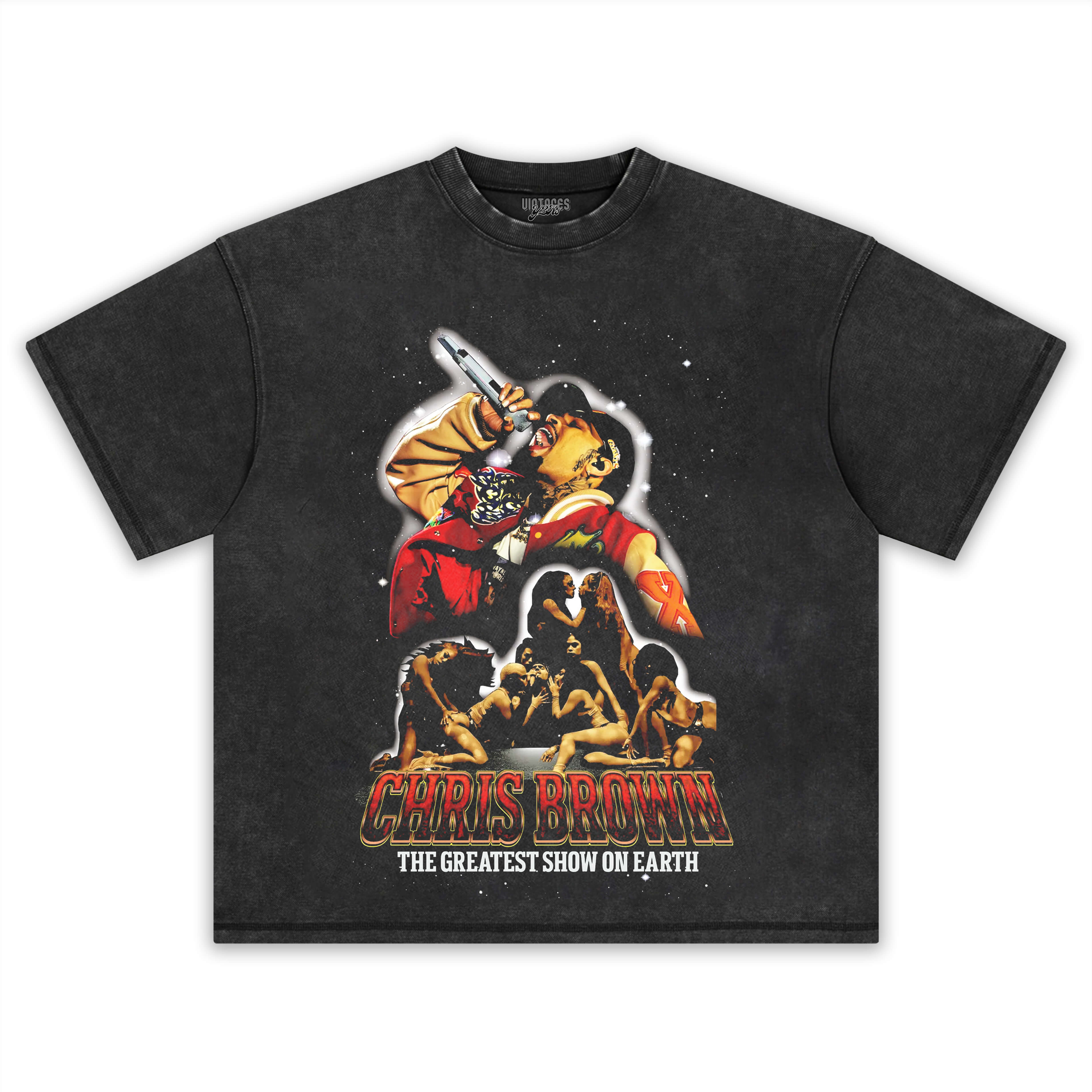 CHRIS BROWN & GREATEST SHOW ON EARTH COLLAGE TEE & LS & HOODIE