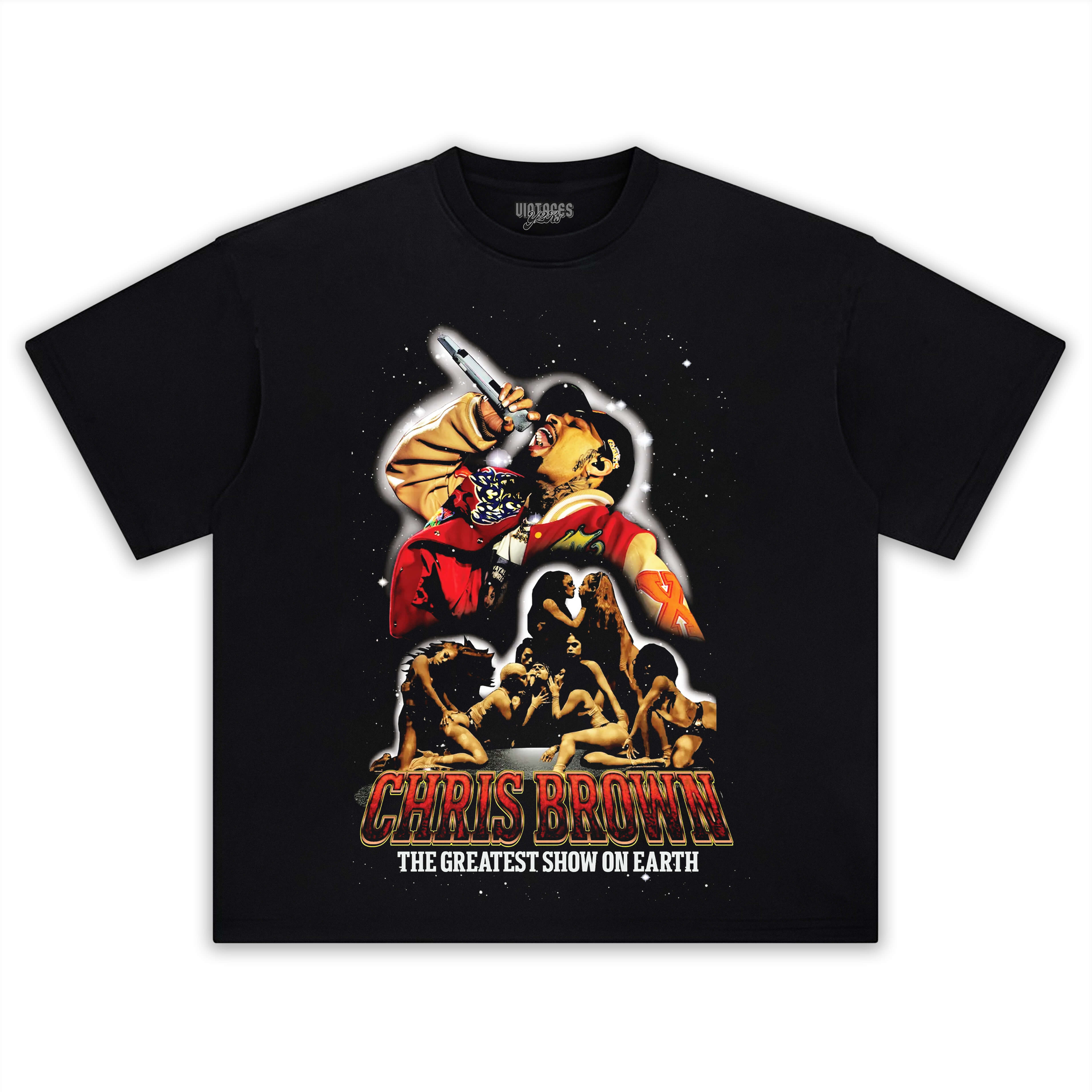 CHRIS BROWN & GREATEST SHOW ON EARTH COLLAGE TEE & LS & HOODIE