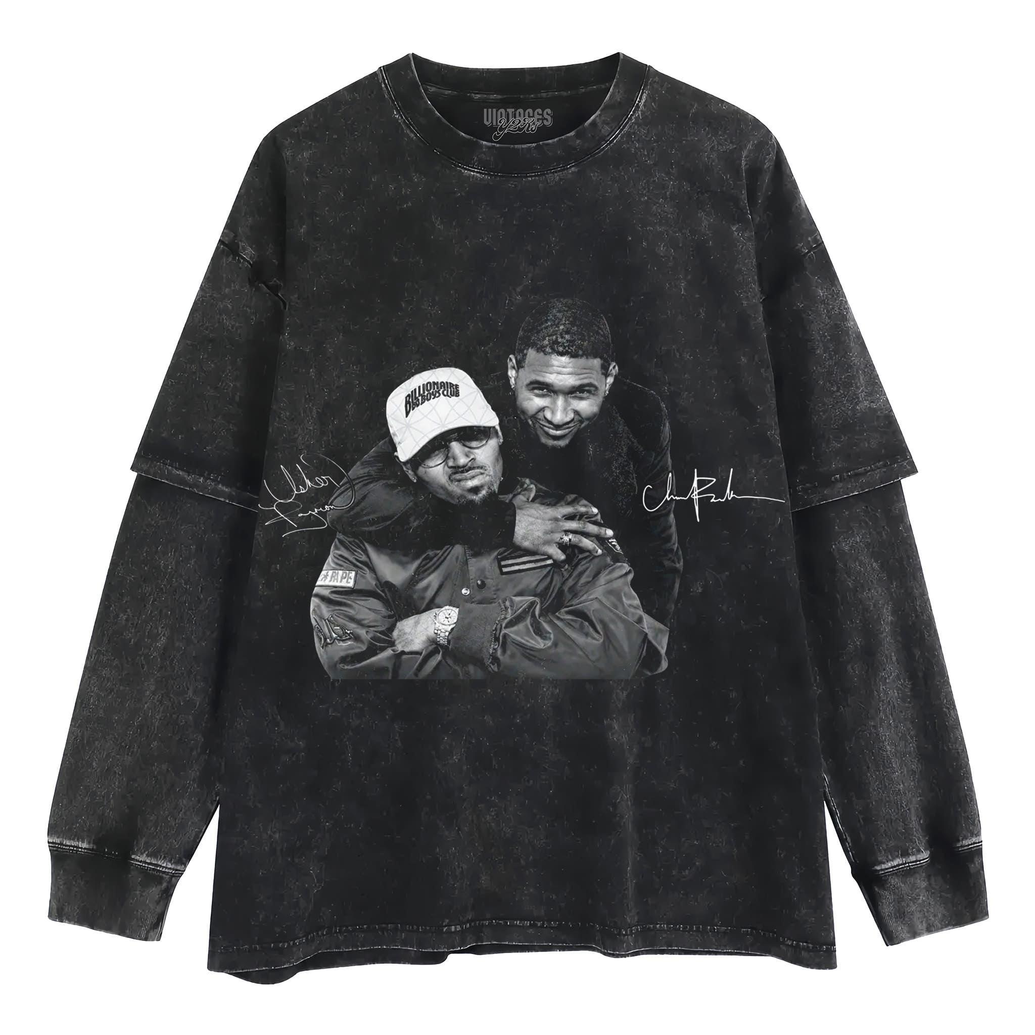 CHRIS BROWN & USHER V3 TANK TOP & TEE & LONG SLEEVE & LAYERED LS & HOODIE