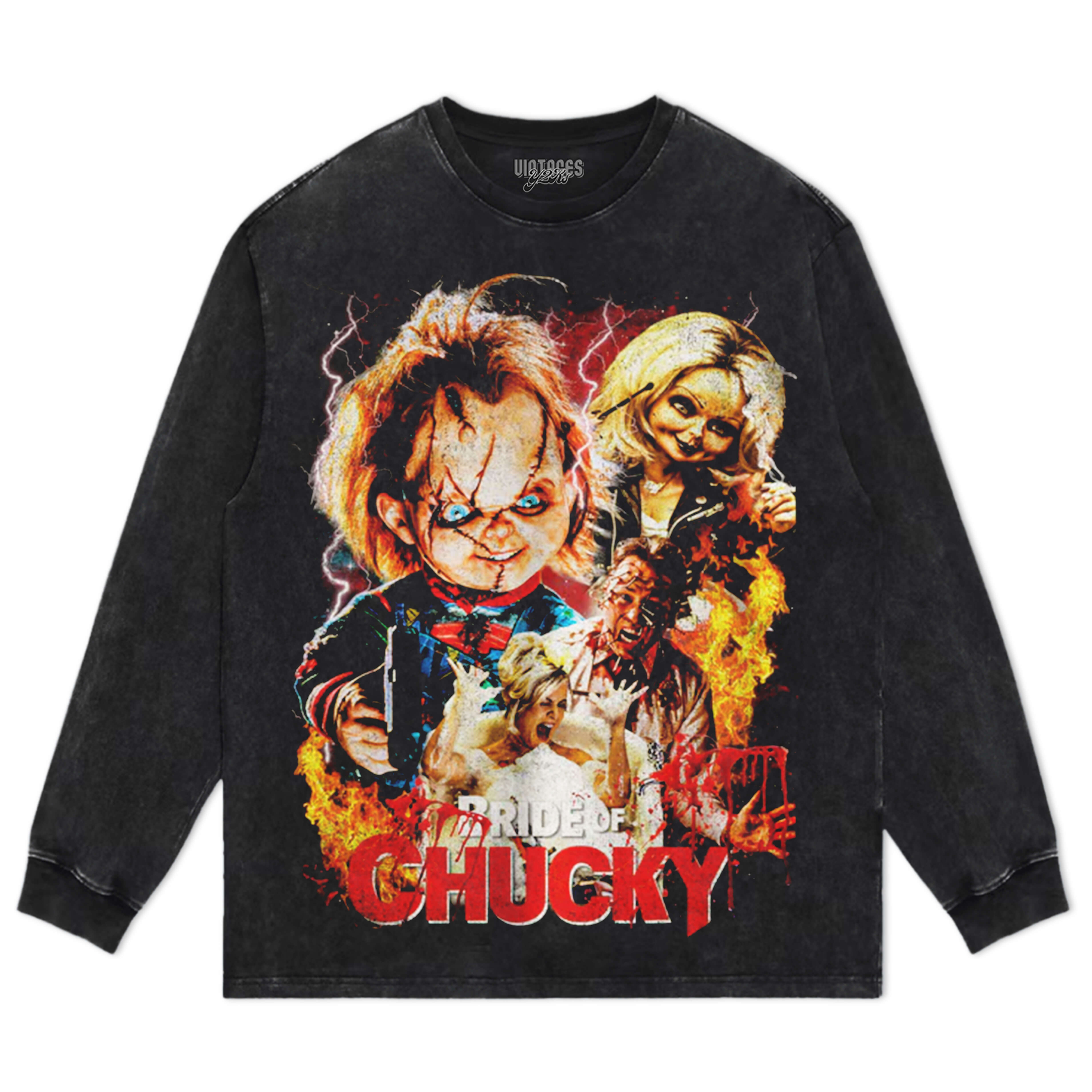 CHUCKY GETS LUCKY BRIDE OF CHUCKY TEE & LS & HOODIES