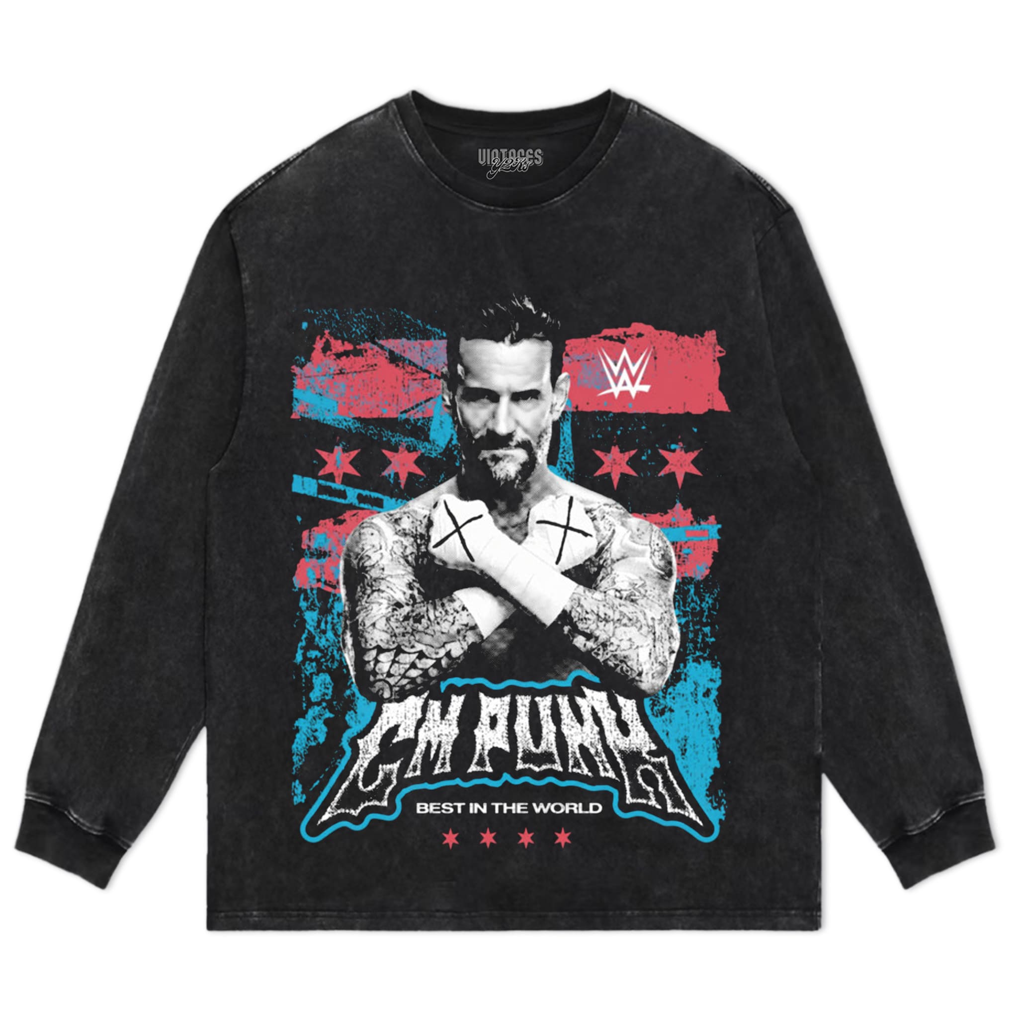CM PUNK BEST IN THE WORLD RETRO GRUNGE TANK TOP & TEE & LONG SLEEVE & LAYERED LS & HOODIE