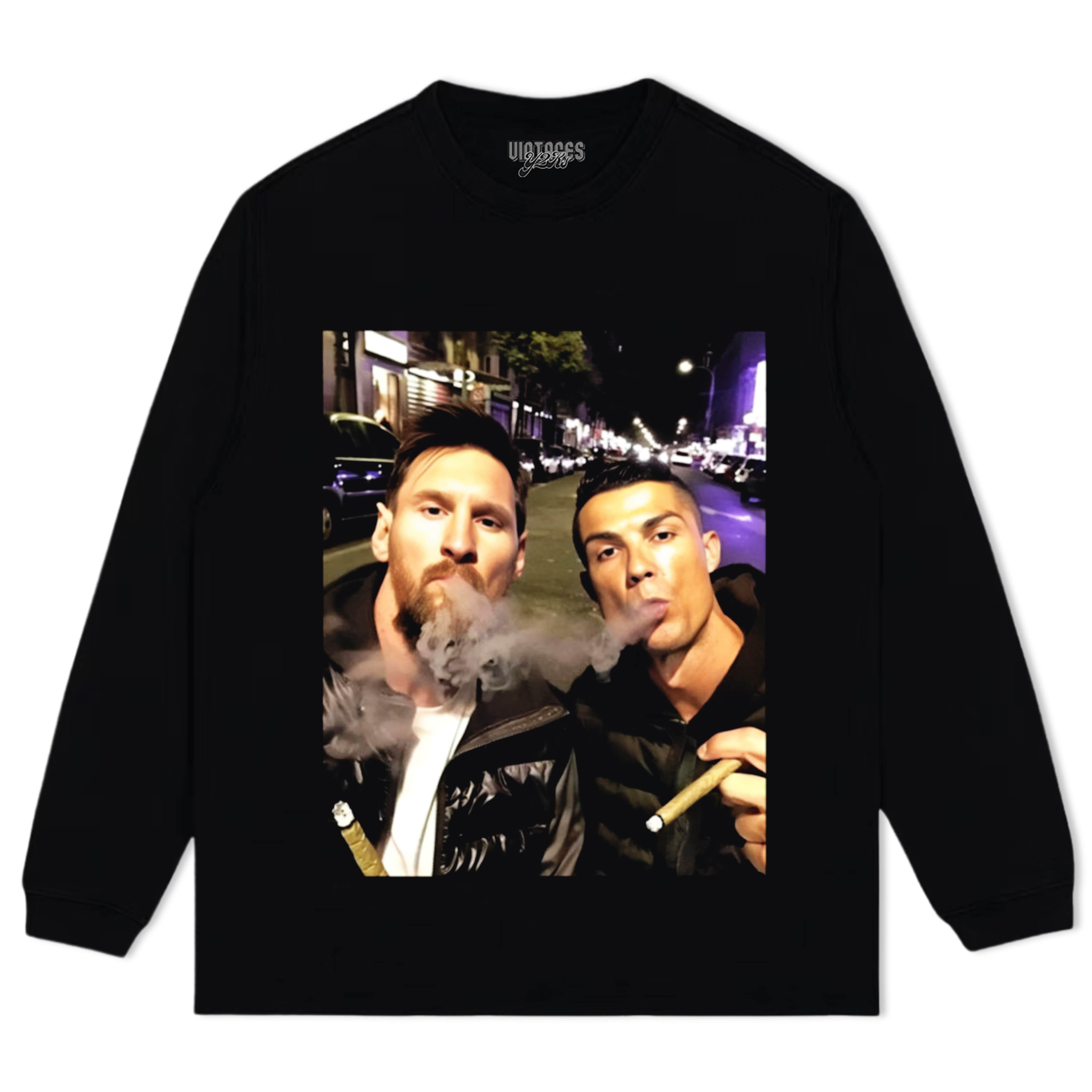 CRISTIANO RONALDO & LIONEL MESSI SMOKING TEE & LS & HOODIE