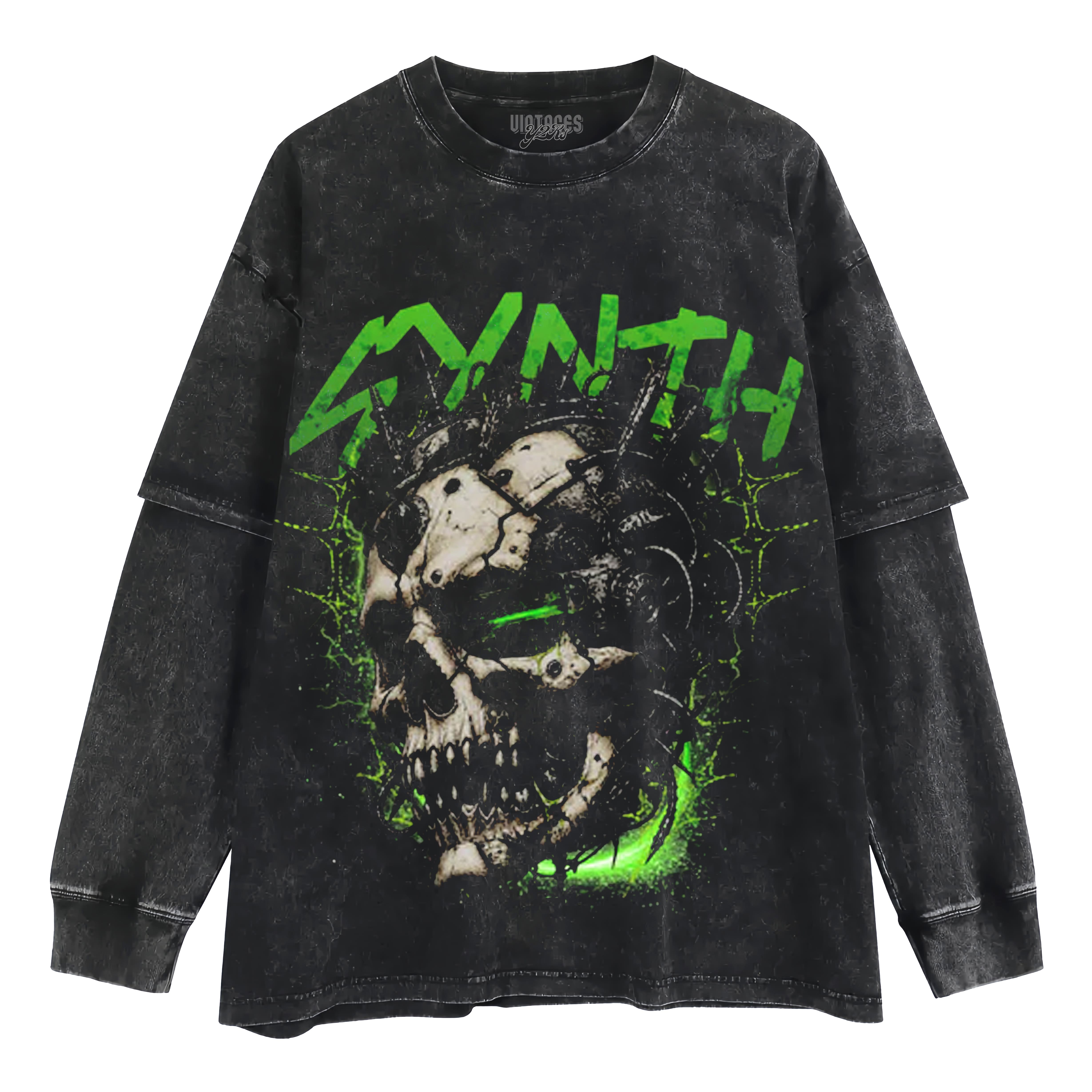 CYBER SKULL STREETWEAR TANK TOP & TEE & LONG SLEEVE & LAYERED LS & HOODIE