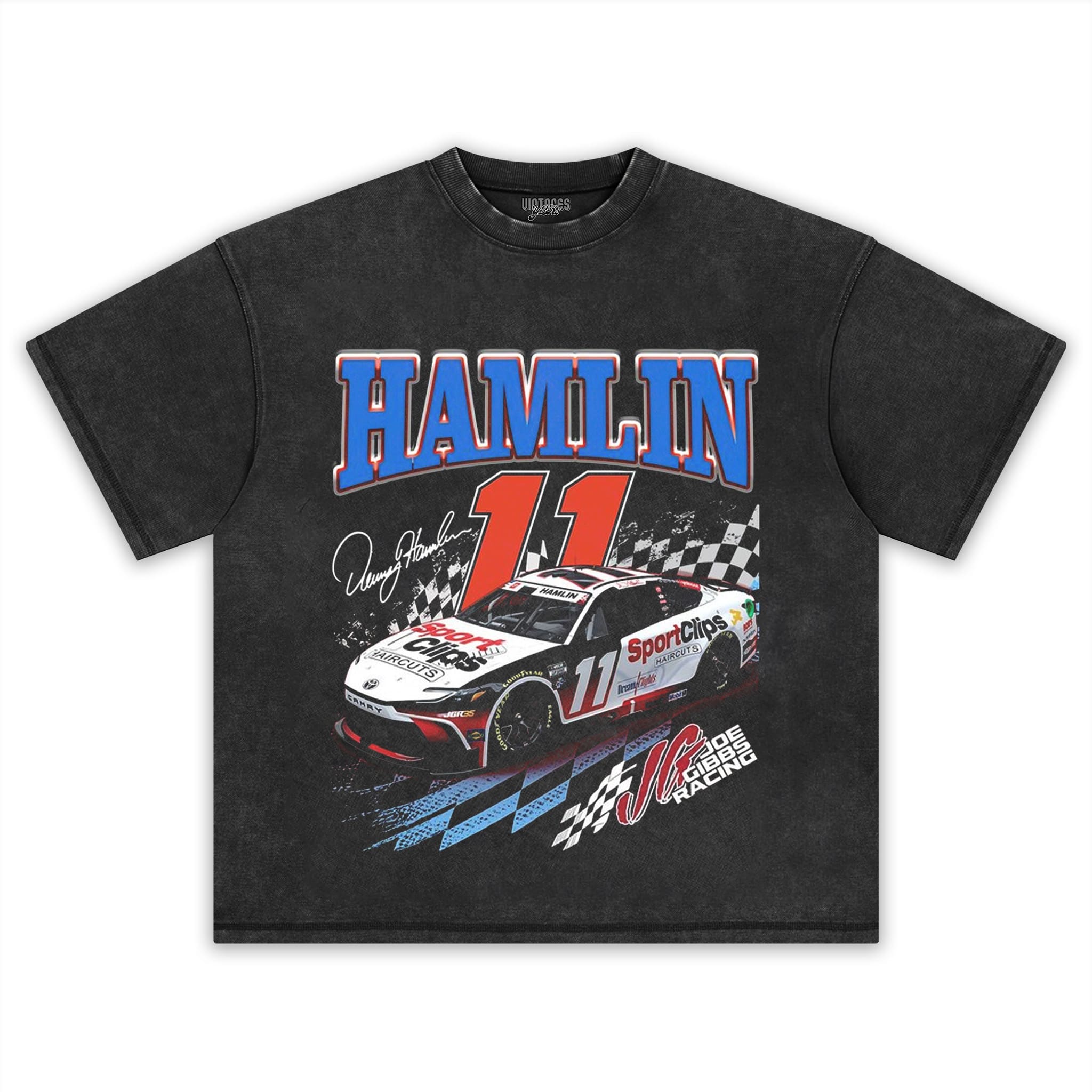 DENNY HAMLIN NASCAR VINTAGE TANK TOP & TEE & LONG SLEEVE & LAYERED LS & HOODIE