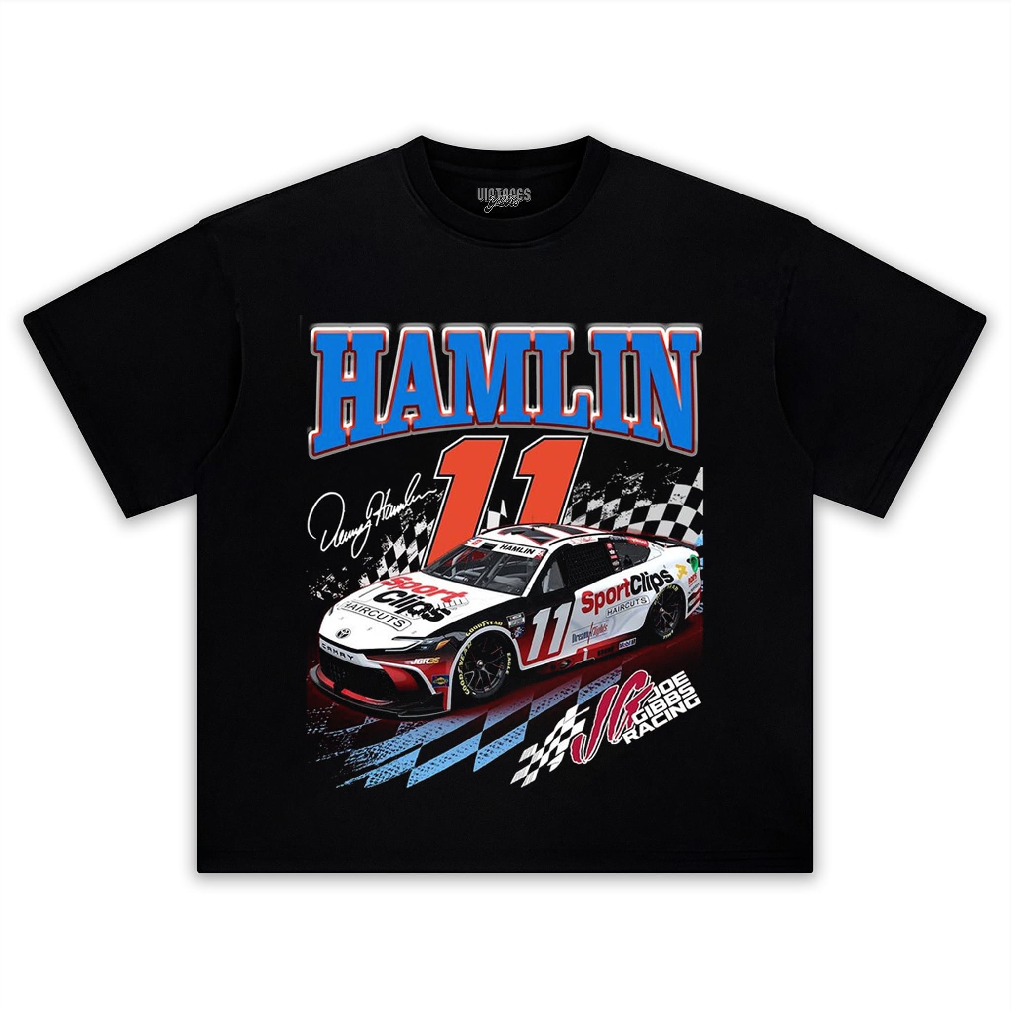 DENNY HAMLIN NASCAR VINTAGE TANK TOP & TEE & LONG SLEEVE & LAYERED LS & HOODIE