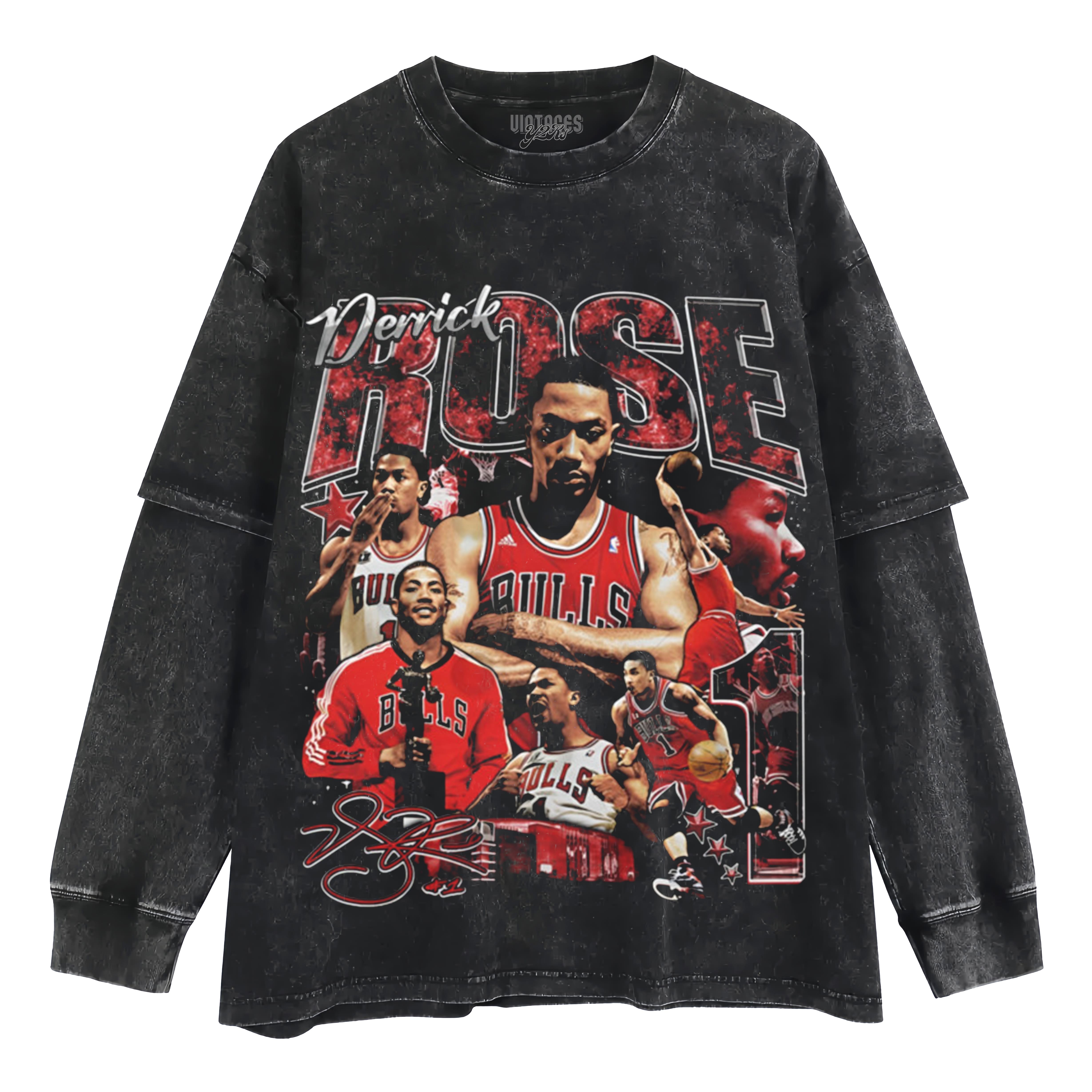 DERRICK ROSE COLLAGE LAYERED LONG SLEEVE