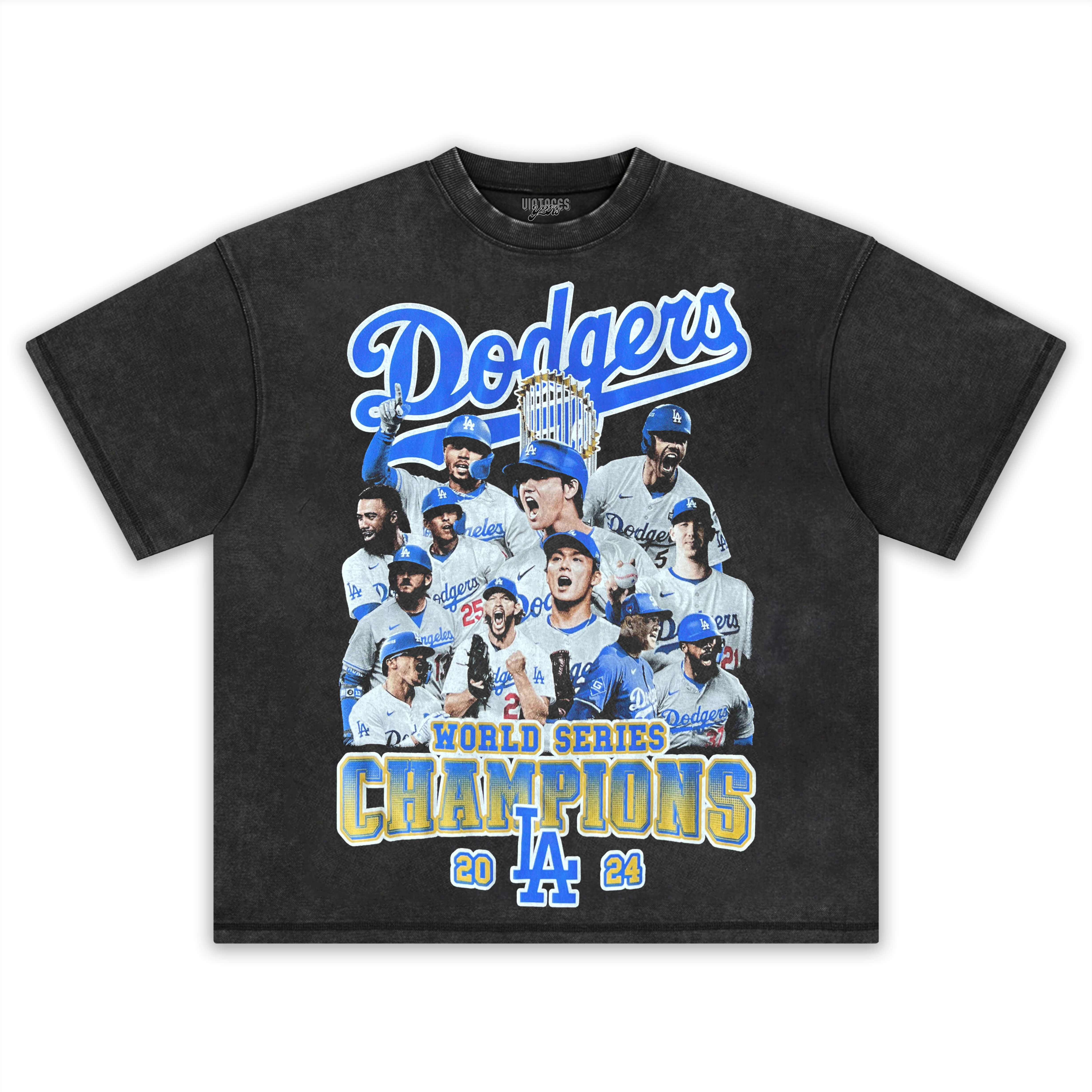 DODGERS WORLD CHAMPS 24 SCREEN GKAPHIL TEE & LS & HOODIE