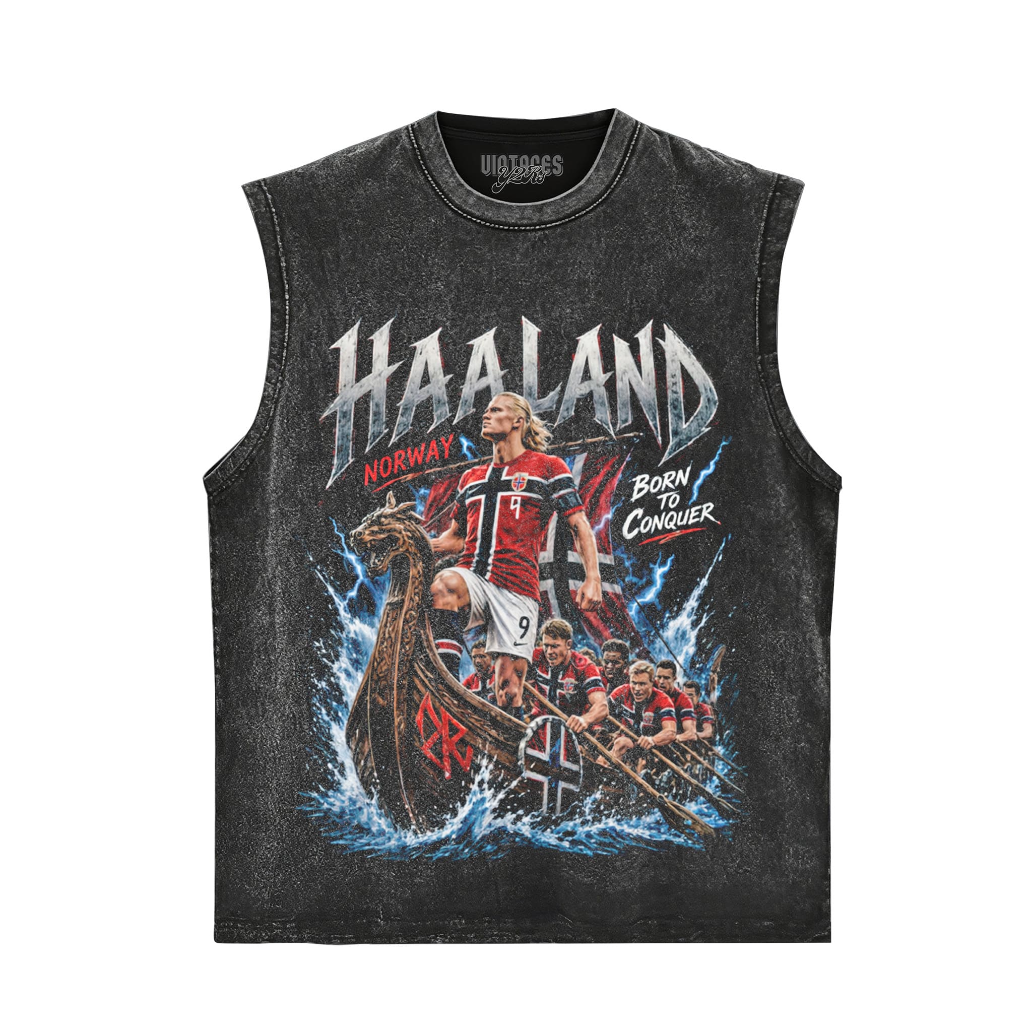 ERLING HAALAND - NORWAY VIKING BORN TO CONQUER TANK TOP & TEE & LONG SLEEVE & LAYERED LS & HOODIE