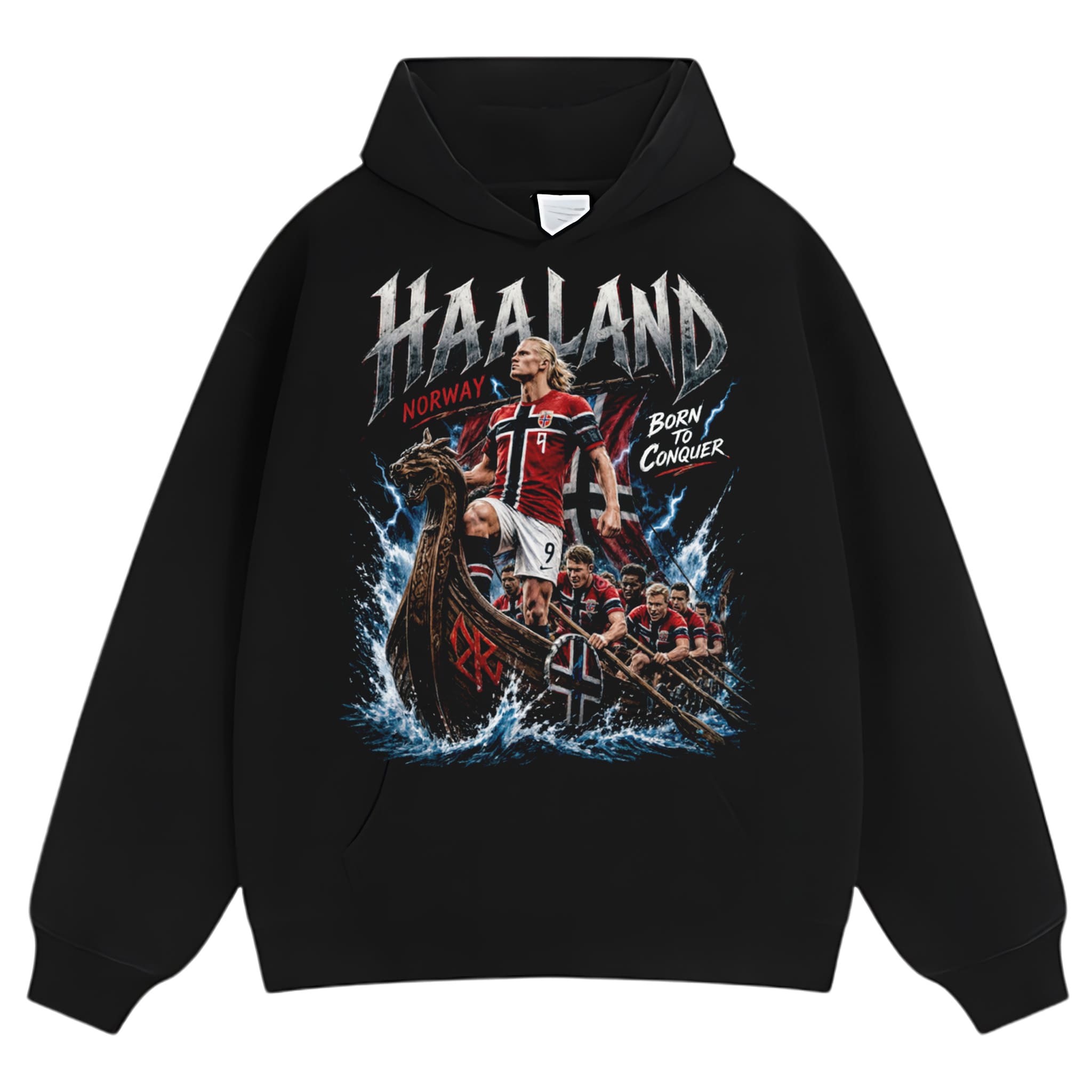 ERLING HAALAND - NORWAY VIKING BORN TO CONQUER TANK TOP & TEE & LONG SLEEVE & LAYERED LS & HOODIE