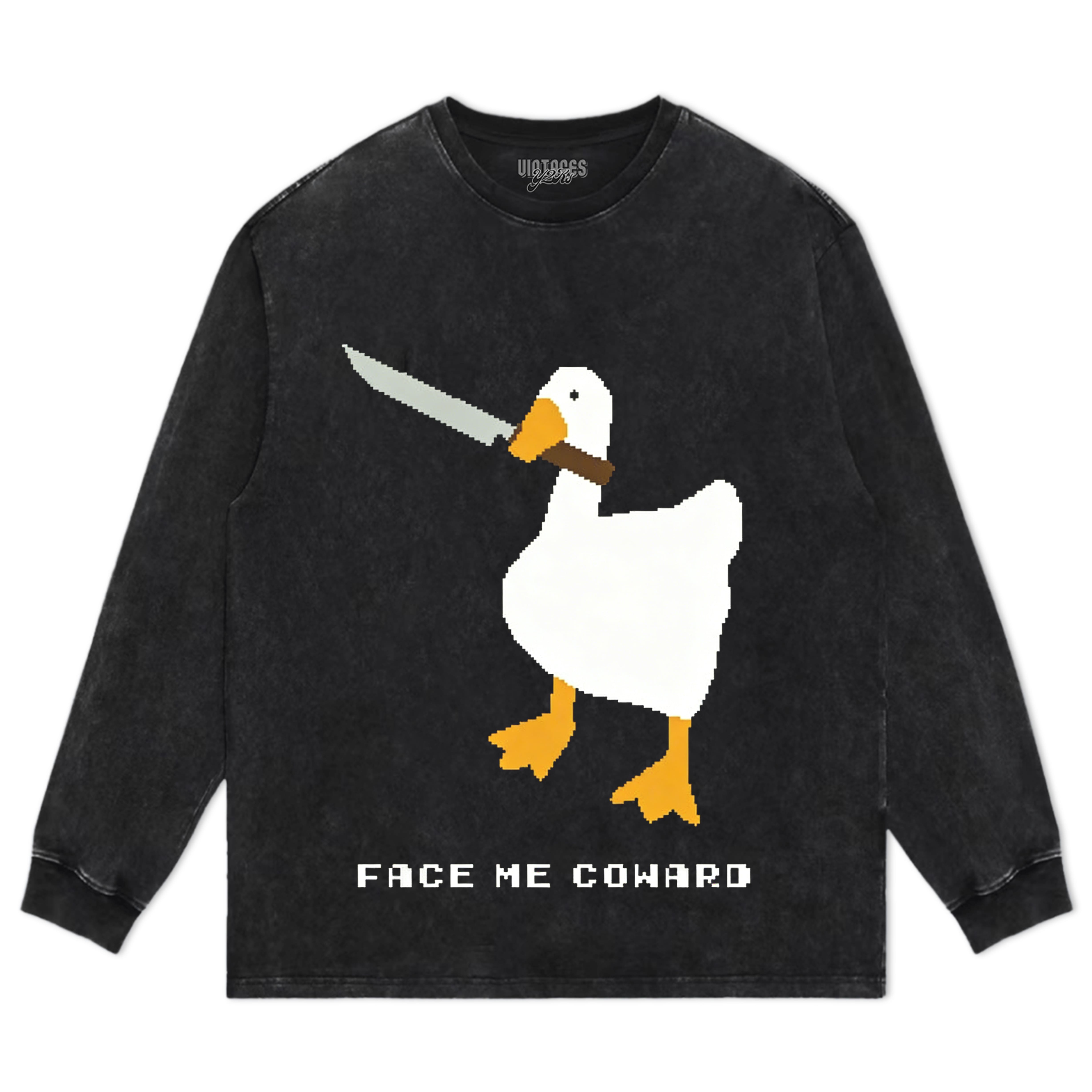 FACE ME COWARD GOOSE MEME TEE & LS & HOODIE