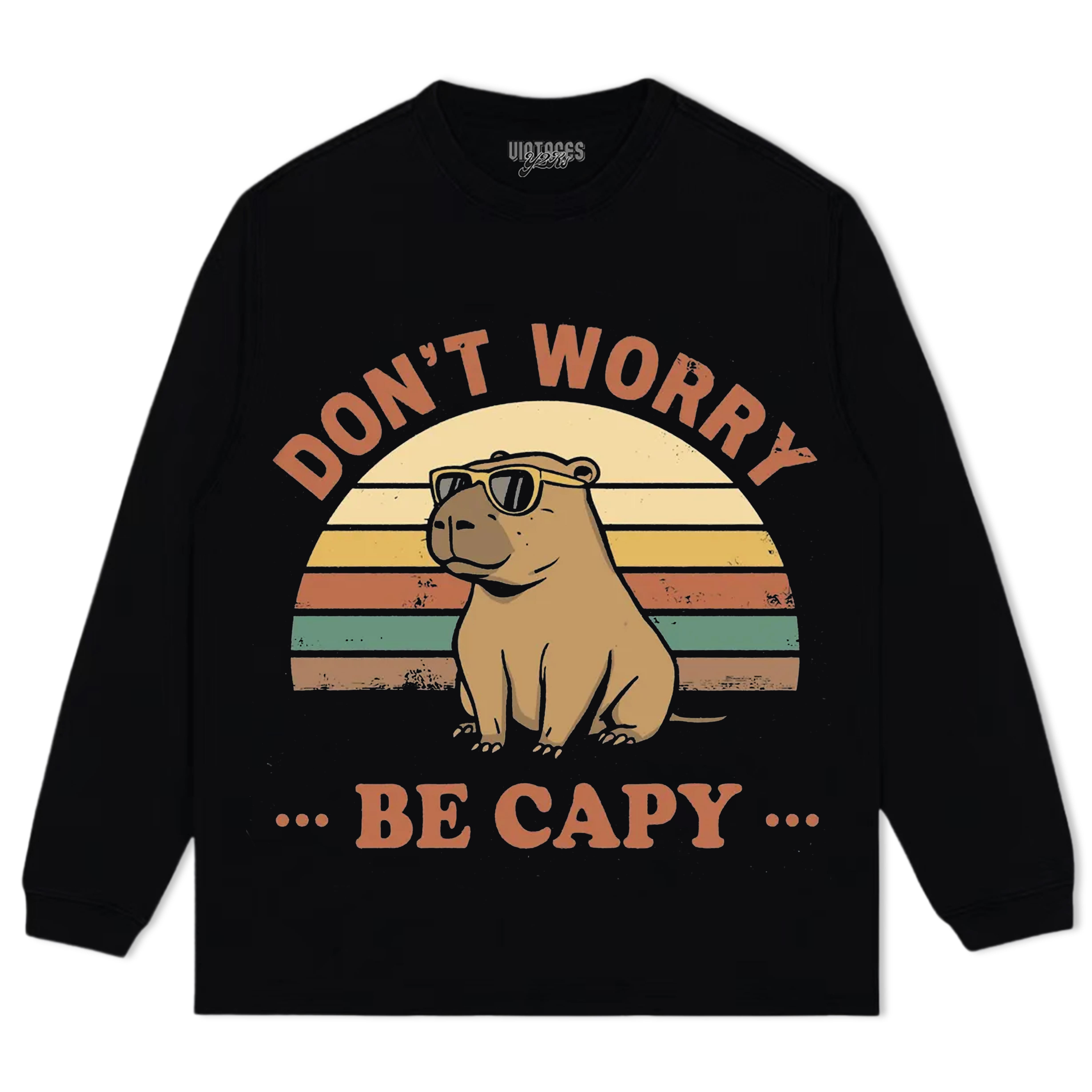 FUNNY CAPYBARA SHIRT, DON'T WORRY BE CAPY TEE & LS & HOODIE