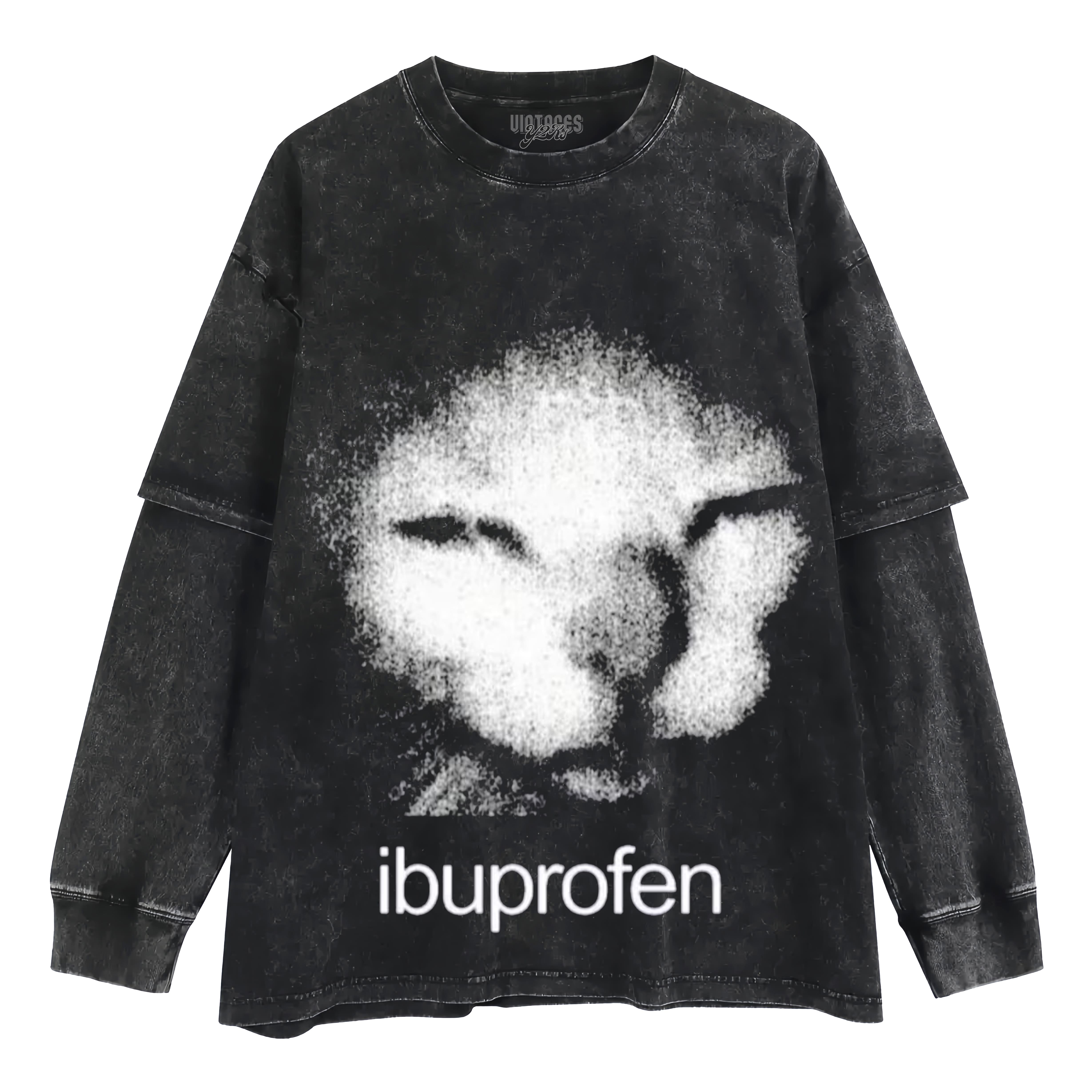 FUNNY IBUPROFEN CAT MEME LAYERED LONG SLEEVE