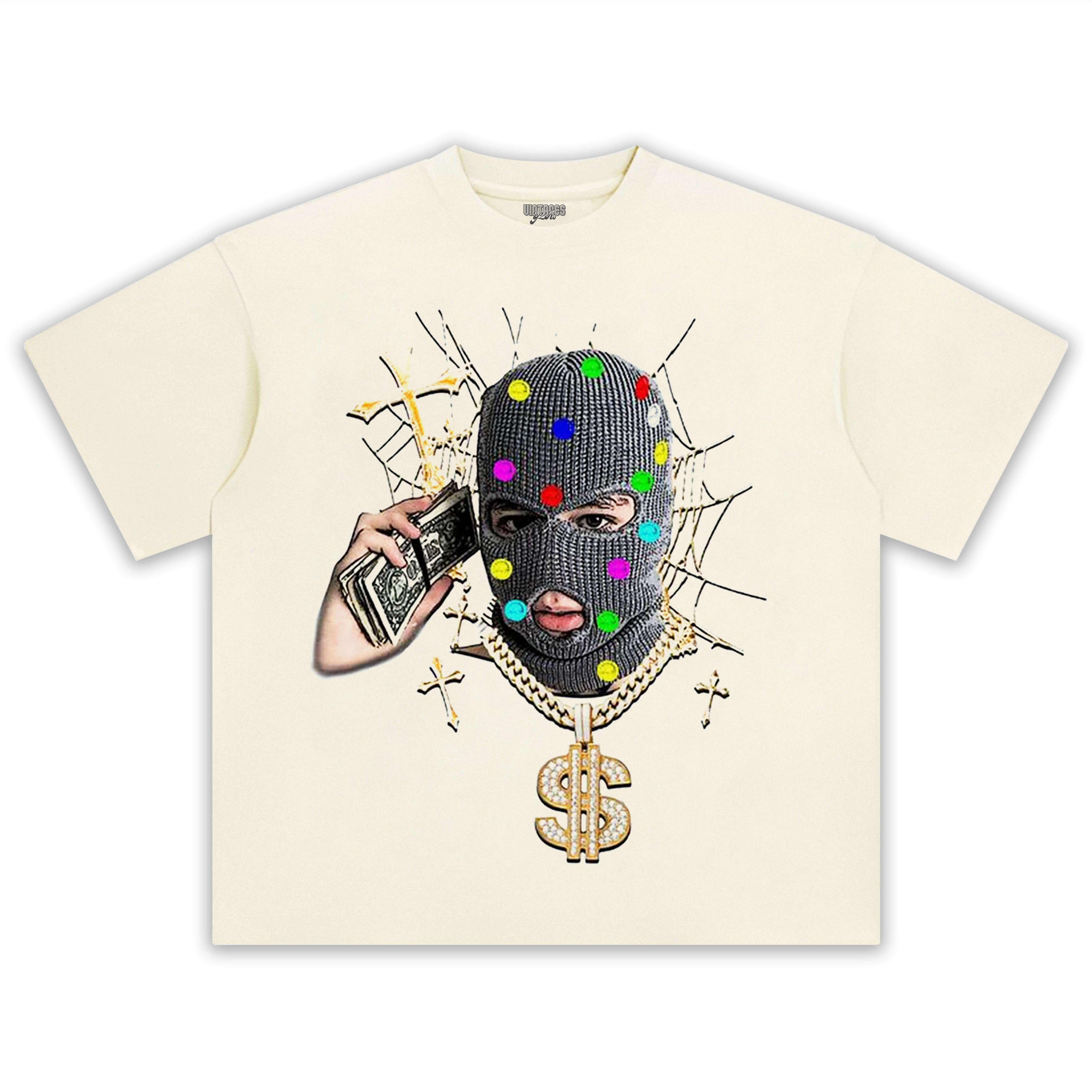 GOLD NECKLACE DIAMOND PORTRAIT TEE & LS