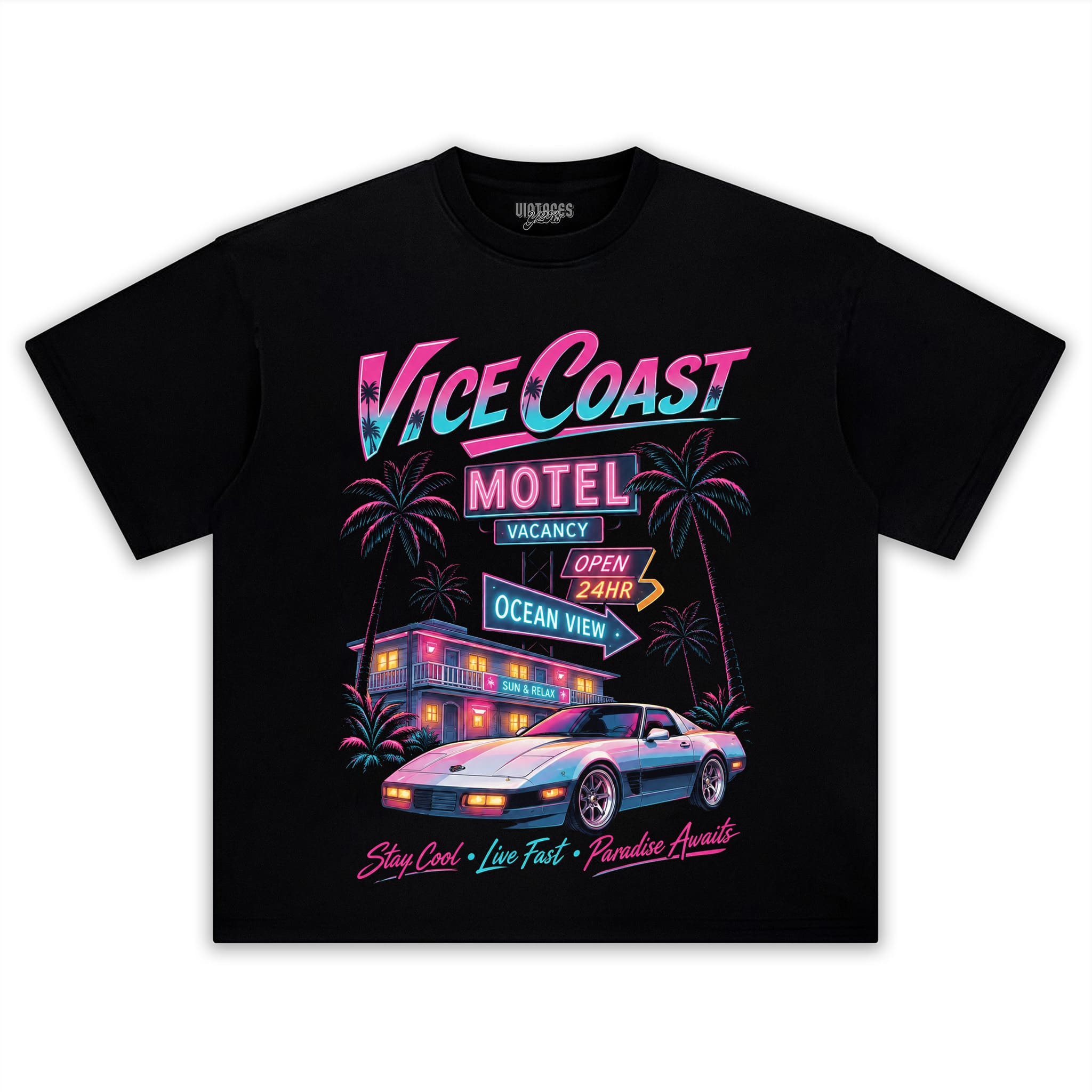 GTA INSPIRED VICE COAST TANK TOP & TEE & LONG SLEEVE & LAYERED LS & HOODIE