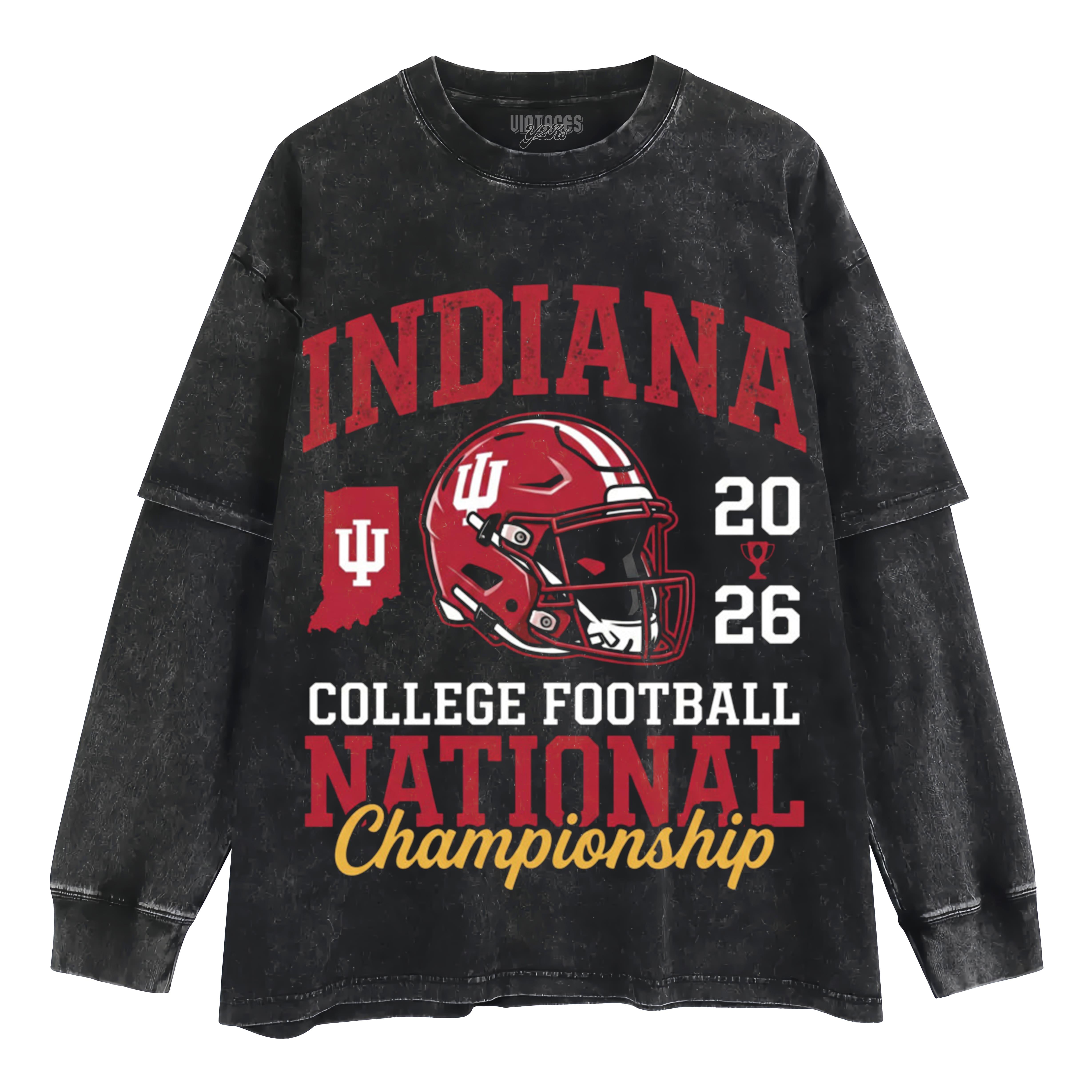 INDIANA HOOSIERS NATIONAL CHAMPIONSHIP 2026 - COLLEGE FOOTBALL FINAL LAYERED LONG SLEEVE