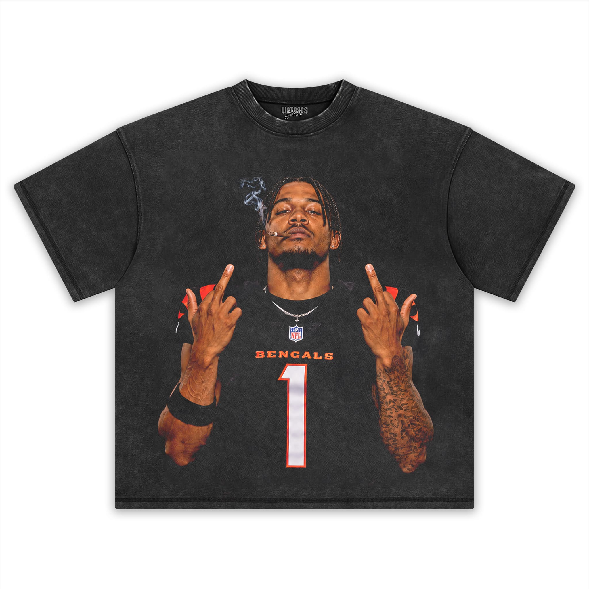 JA’MARR CHASE MIDDLE FINGER TANK TOP & TEE & LONG SLEEVE & LAYERED LS & HOODIE