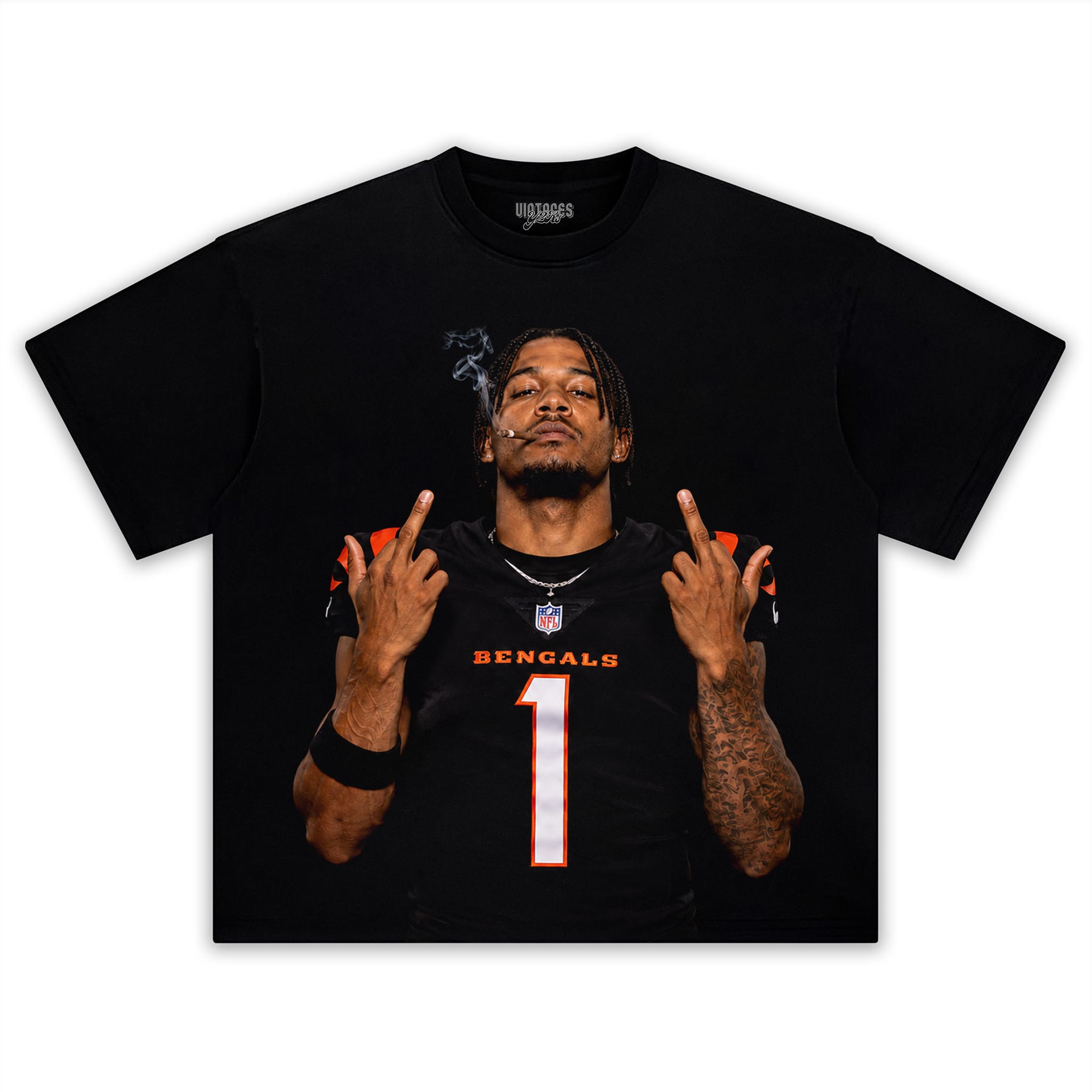 JA’MARR CHASE MIDDLE FINGER TANK TOP & TEE & LONG SLEEVE & LAYERED LS & HOODIE